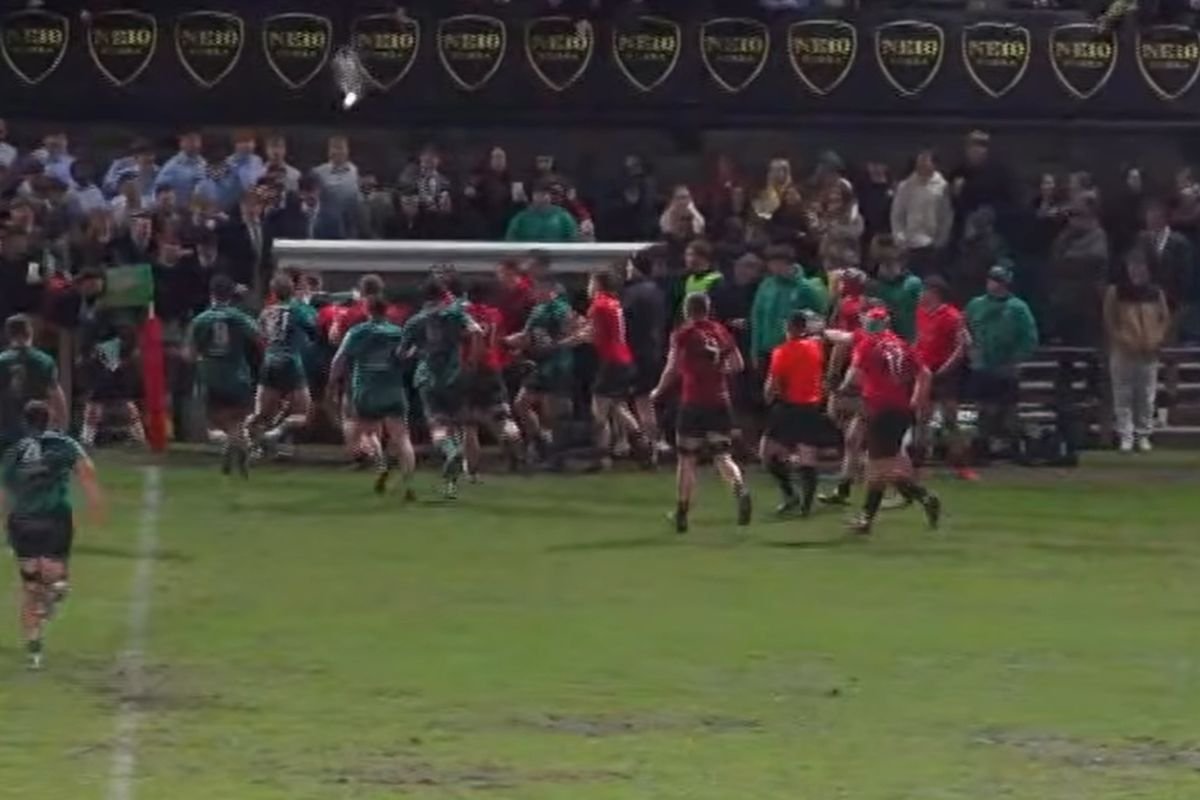 Uni rugby match ‘abandoned’ after 30-man brawl as fans hurl beer over players