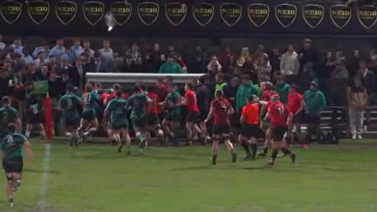 Uni rugby match abandoned after 30-man brawl as fans hurl beer over players