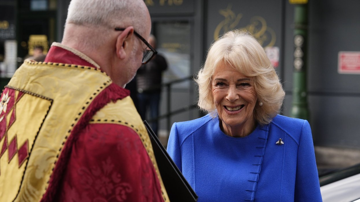Queen Camilla and her son attend memorial service for Dame Jilly Cooper alongside many famous faces