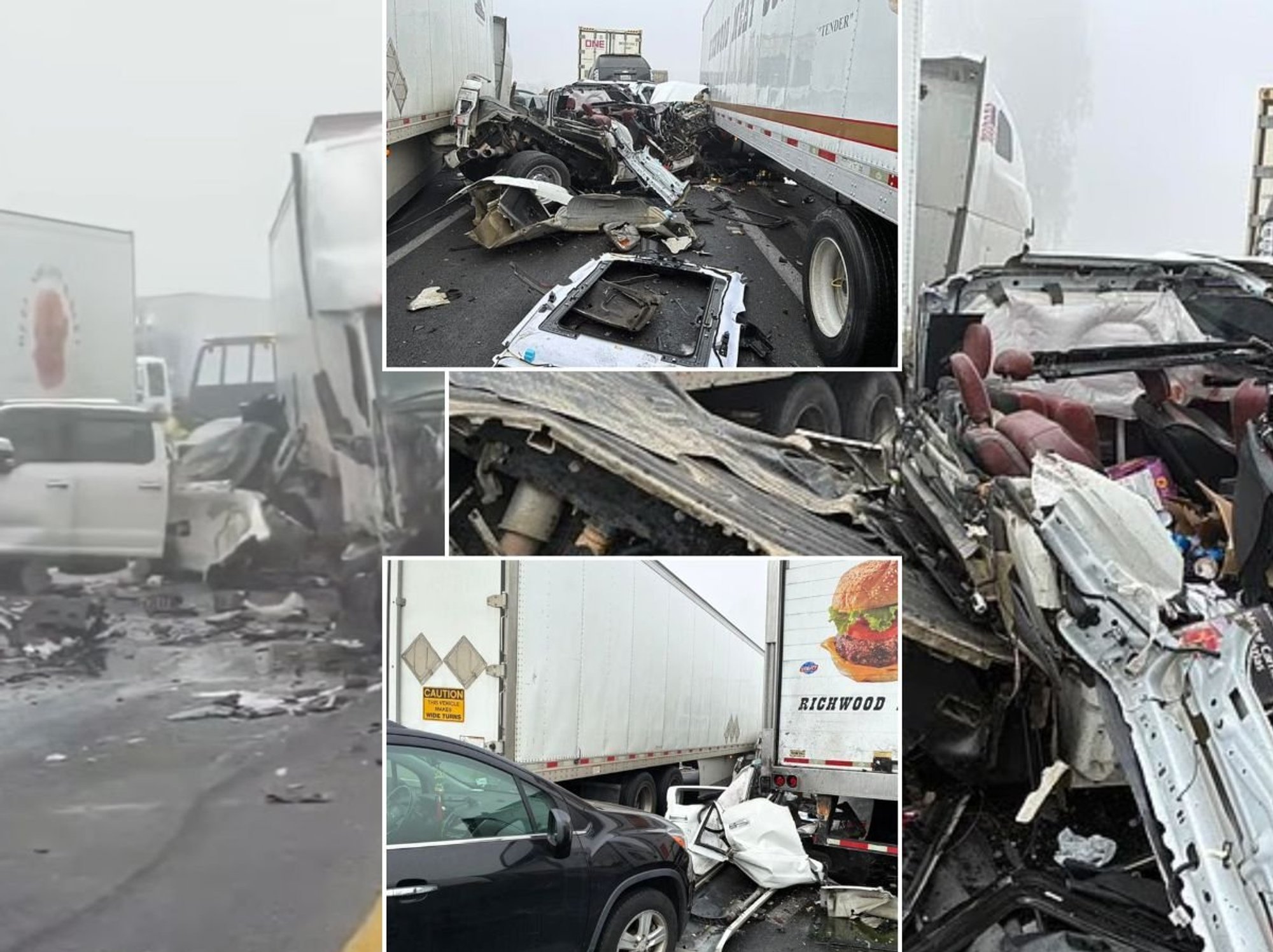 California car crash: Carnage as ONE HUNDRED AND FIFTY vehicles involved in collision on busy highway