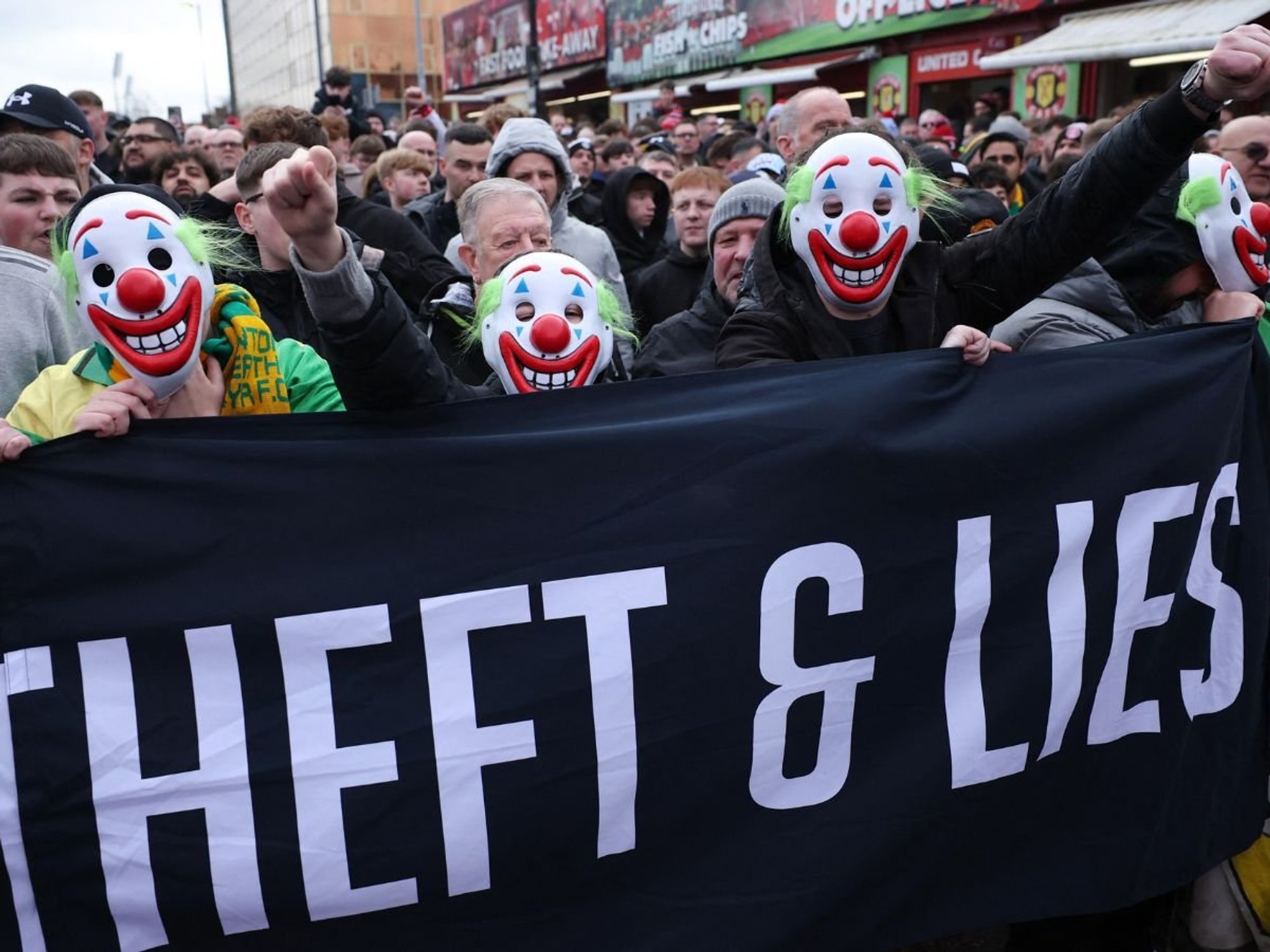 Man Utd fans demand five changes from the club as thousands protest outside Old Trafford before F...