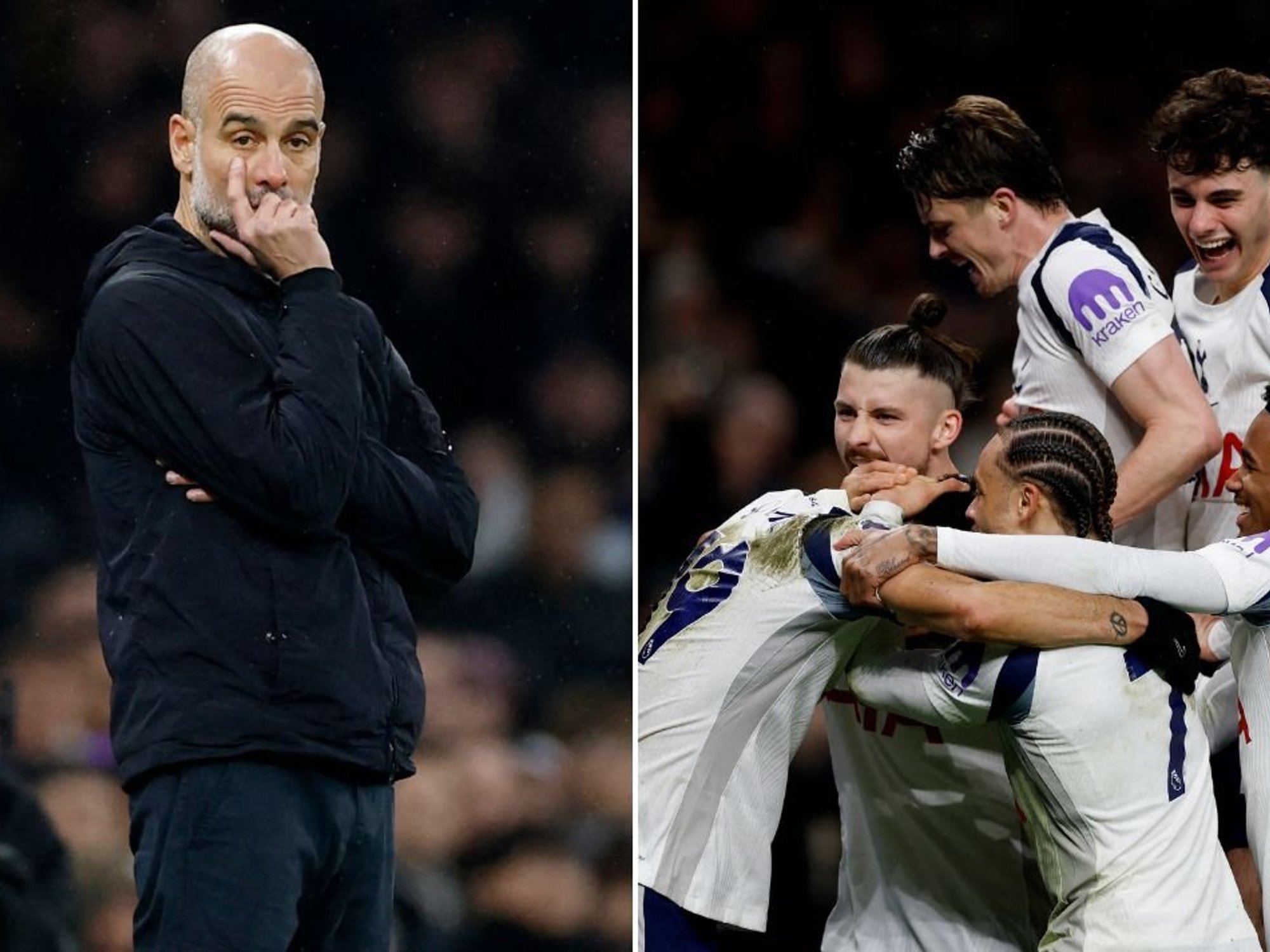 Man City blow two-goal lead in Tottenham draw to give Arsenal major advantage in title race