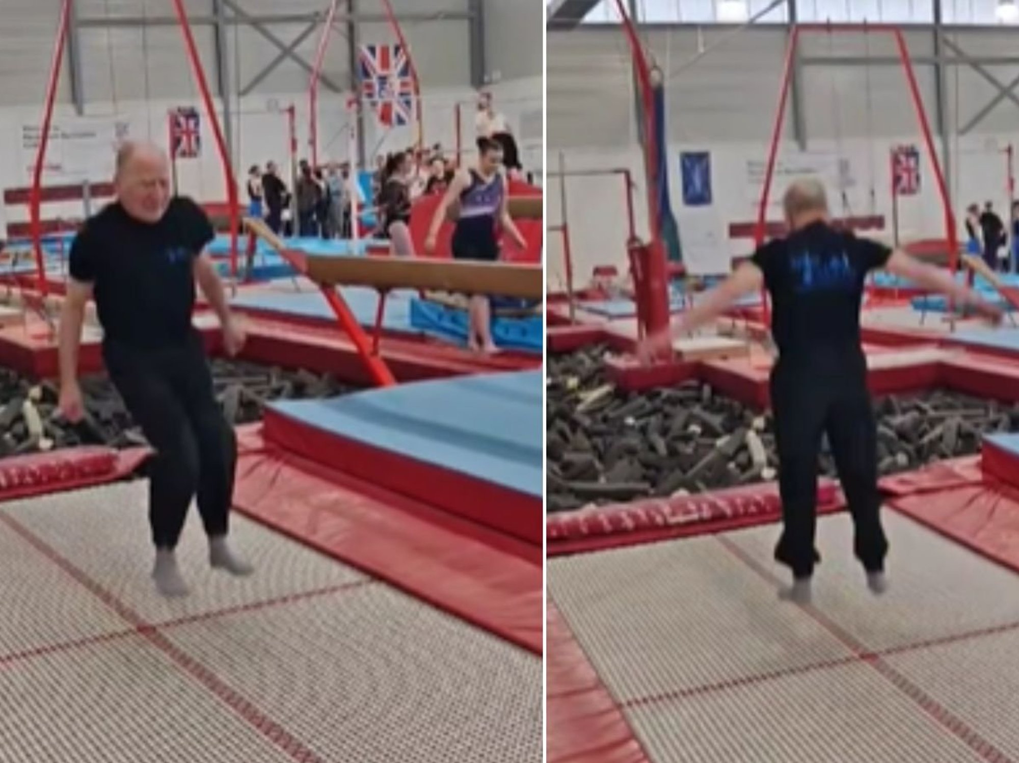 British great-grandfather wins two trampolining gold medals at age of 91