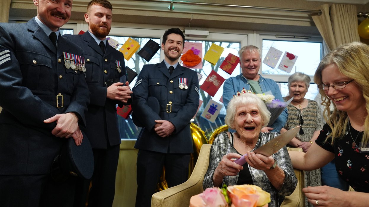 RAF joins 103rd birthday celebrations for World War II veteran who helped stricken airmen land safely in Britain