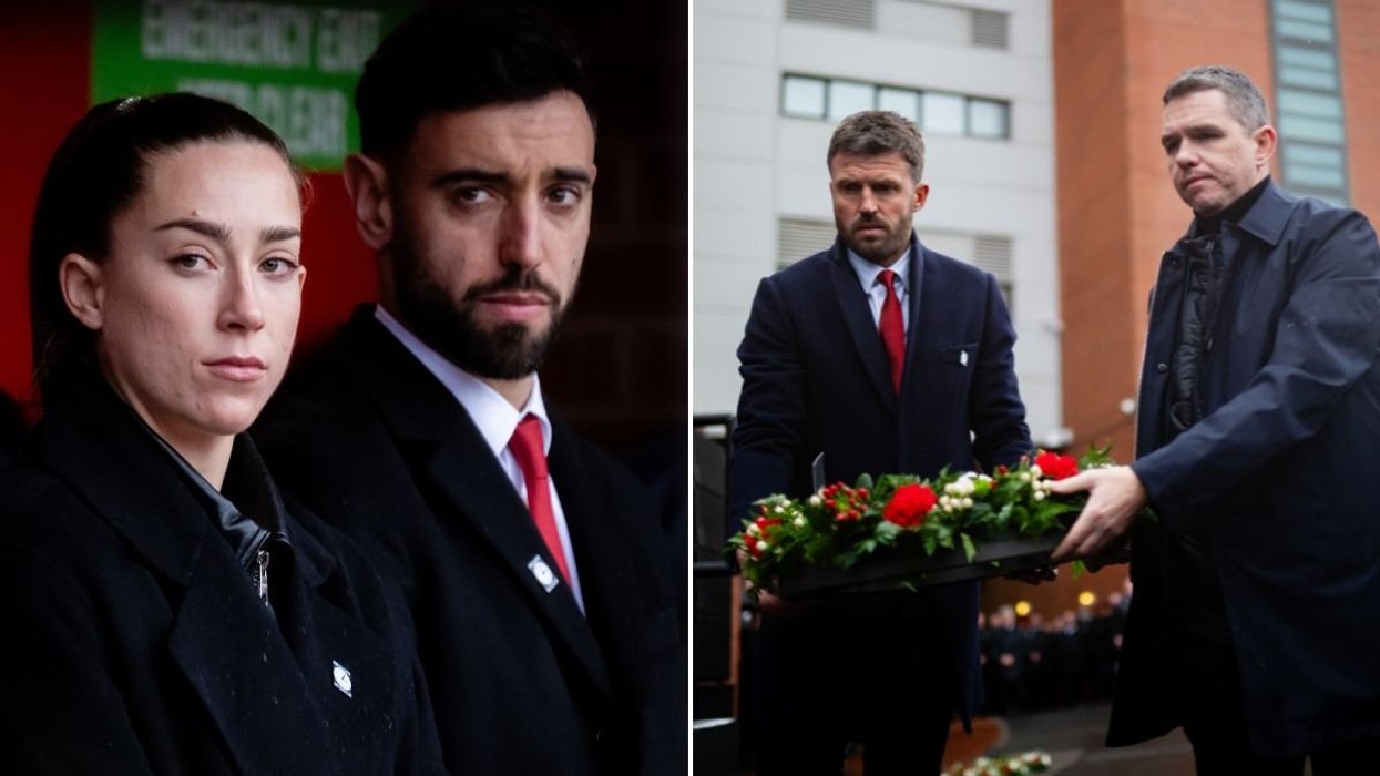 Michael Carrick and Bruno Fernandes join Man Utd fans at Munich air disaster memorial service