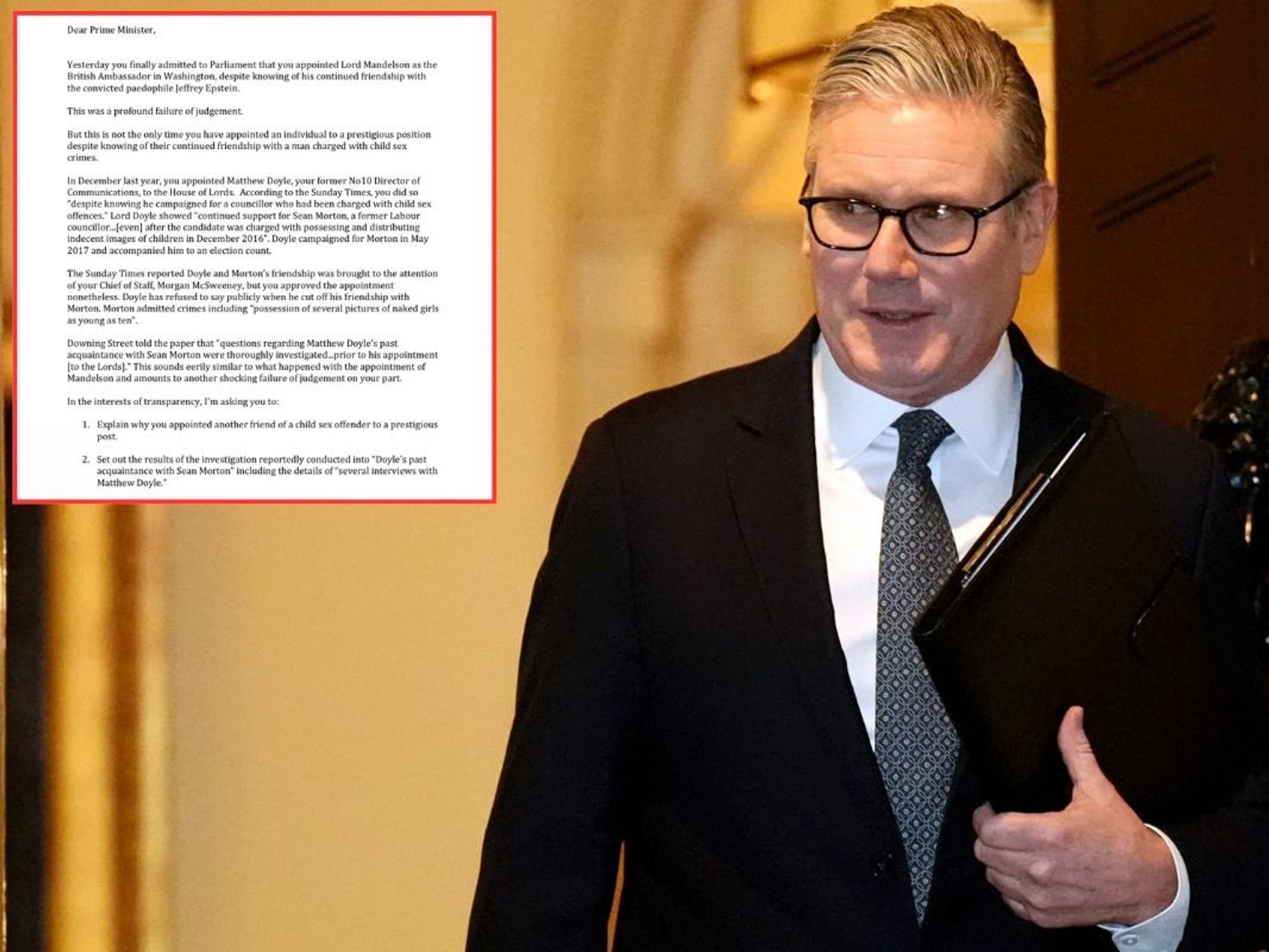 Politics LIVE: Embattled Keir Starmer told to release details on paedophile-linked peer as MPs de...