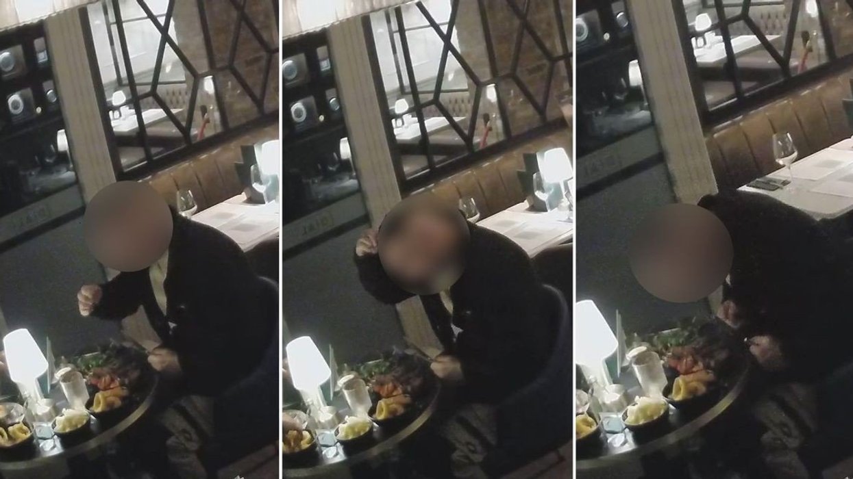 'Aggressive' diners caught on CCTV 'planting hair in their food' before refusing to pay £165 bill