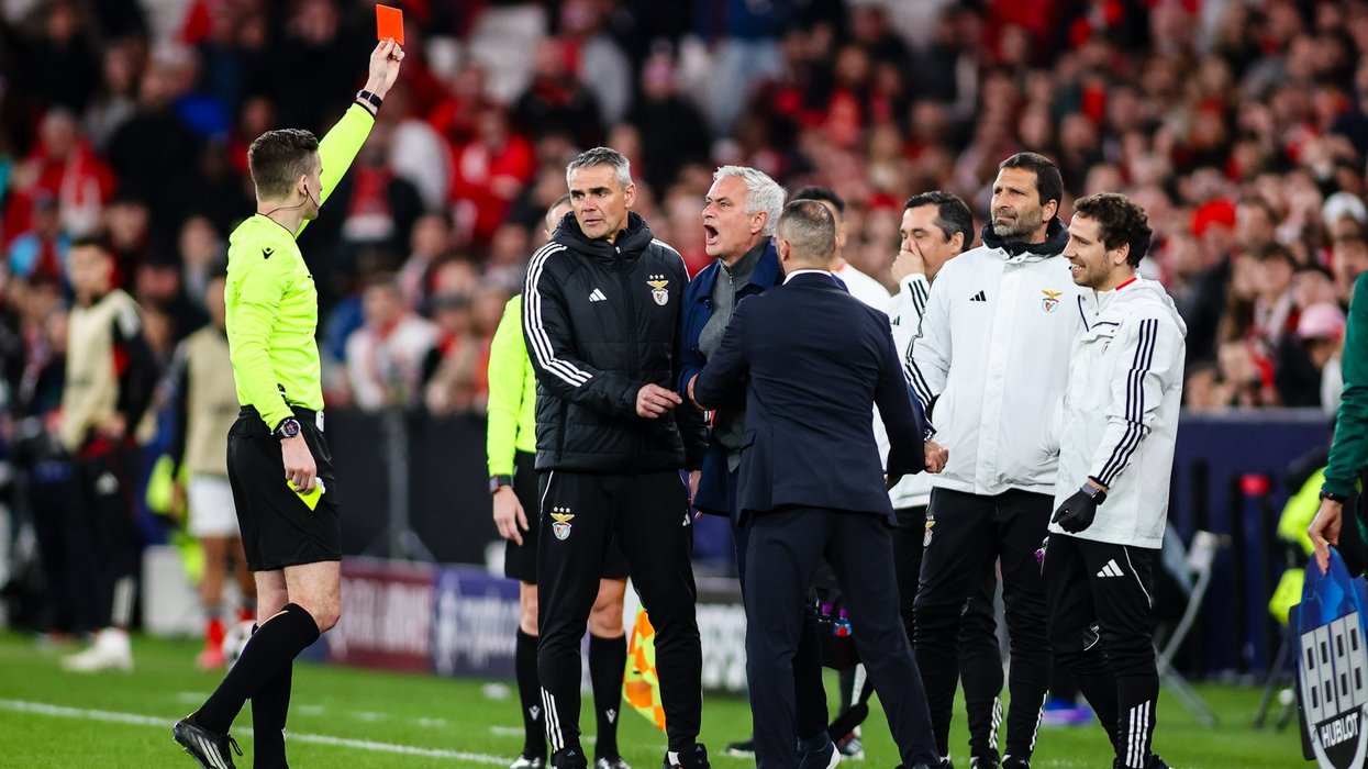 Jose Mourinho sent off after furious outburst as Benfica fans throw objects at Real Madrid stars