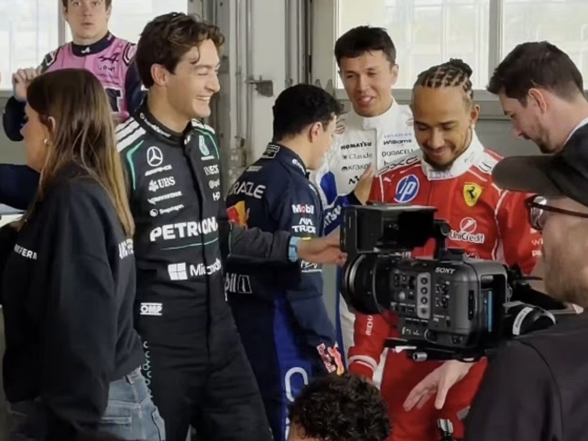 Lewis Hamilton gives brutal response after George Russell's cheeky question on Kim Kardashian rumours