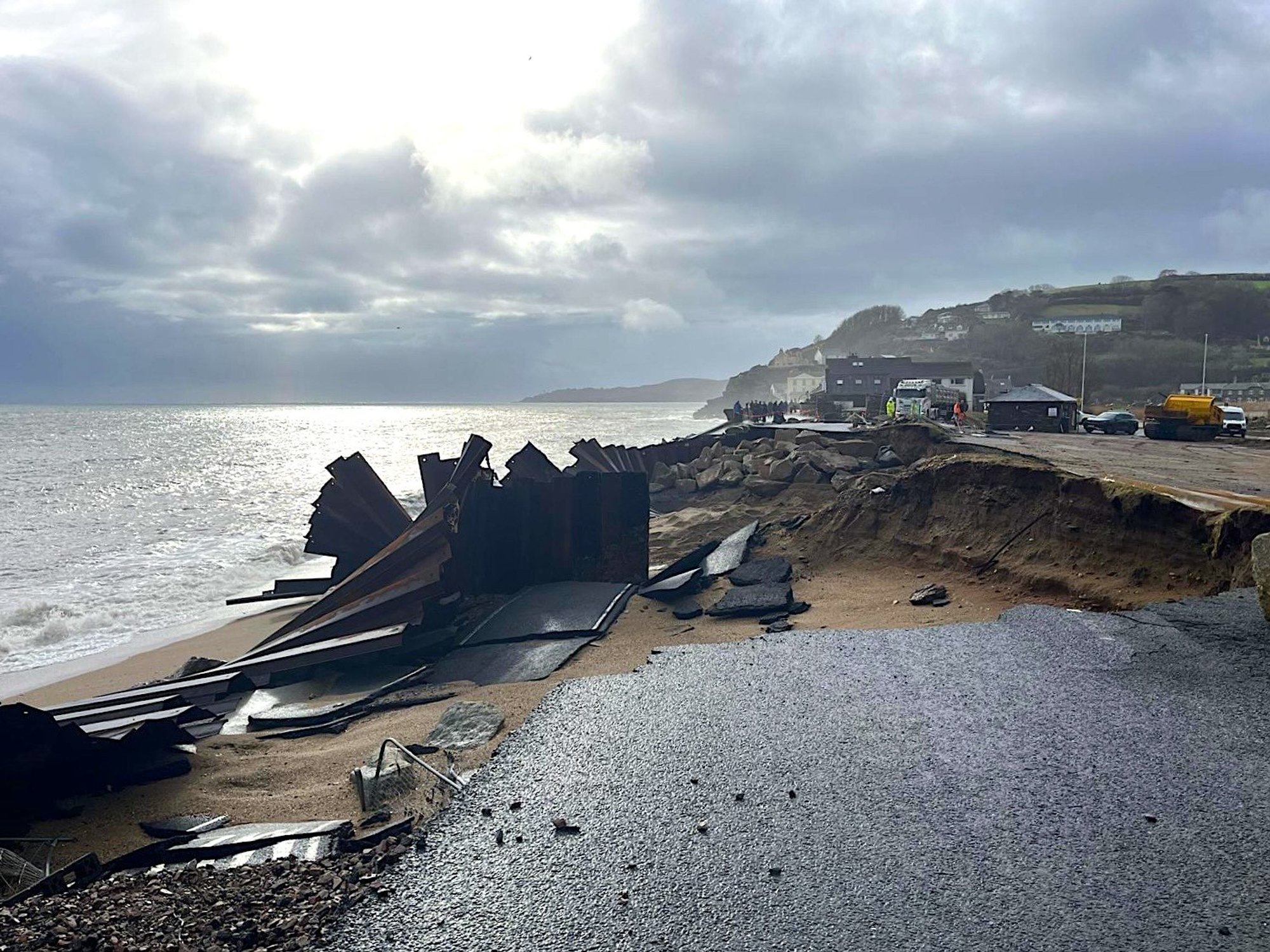 Villagers stranded after storm destroys road that connects them to outside world