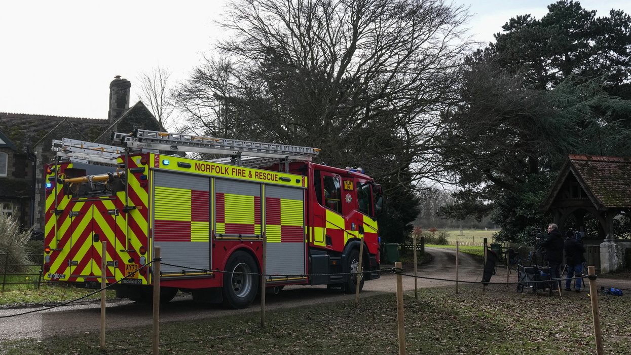 Firefighters enter Andrew Mountbatten-Windsor's home after rushing to the scene
