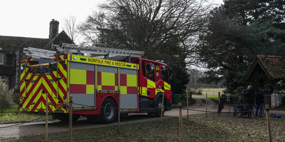 Firefighters enter Andrew Mountbatten-Windsor’s home after rushing to the scene Firefighters enter Andrew Mountbatten-Windsor’s home after rushing to the scene