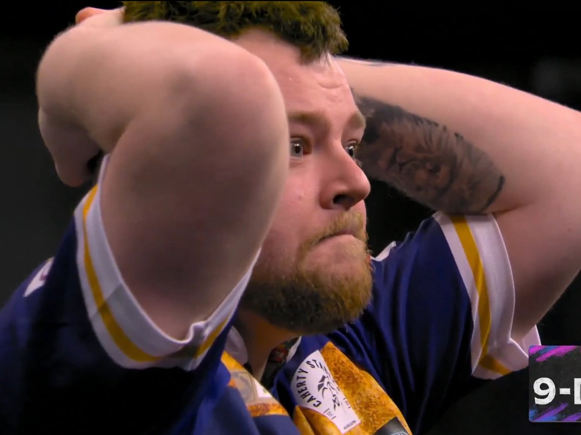 Josh Rock hits a nine-darter to send home Belfast crowd into a frenzy as he wipes away tears