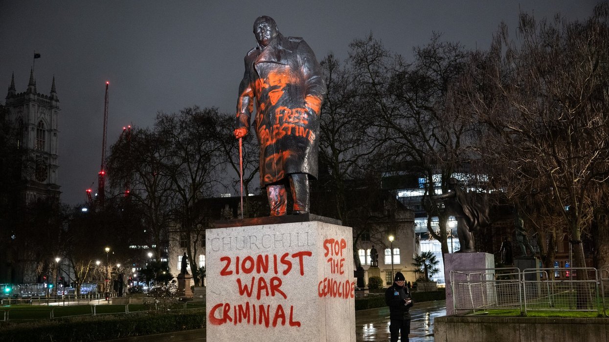 Man charged after Winston Churchill statue painted with ‘Zionist war criminal’ graffiti