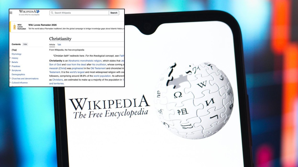'Wiki loves Ramadan' message plastered on top of website's Christianity page