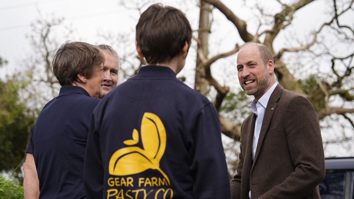 Prince William visits English town after 123mph winds severely damaged thousands of homes