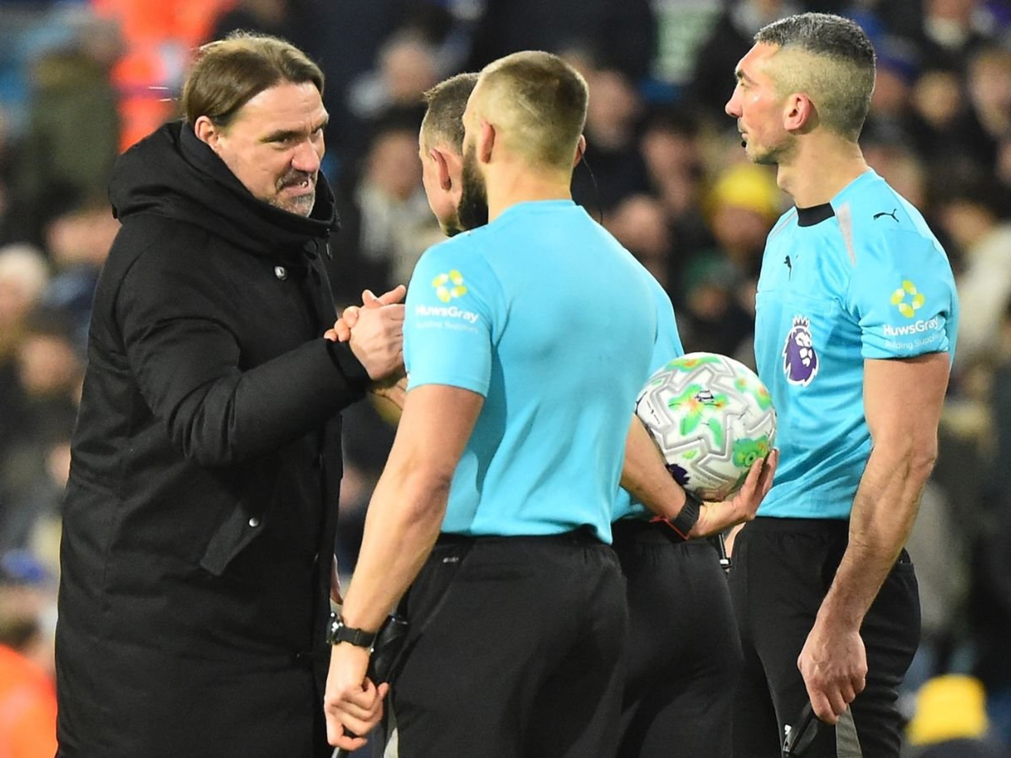 Daniel Farke given ban and fine after confronting officials following Leeds defeat to Man City