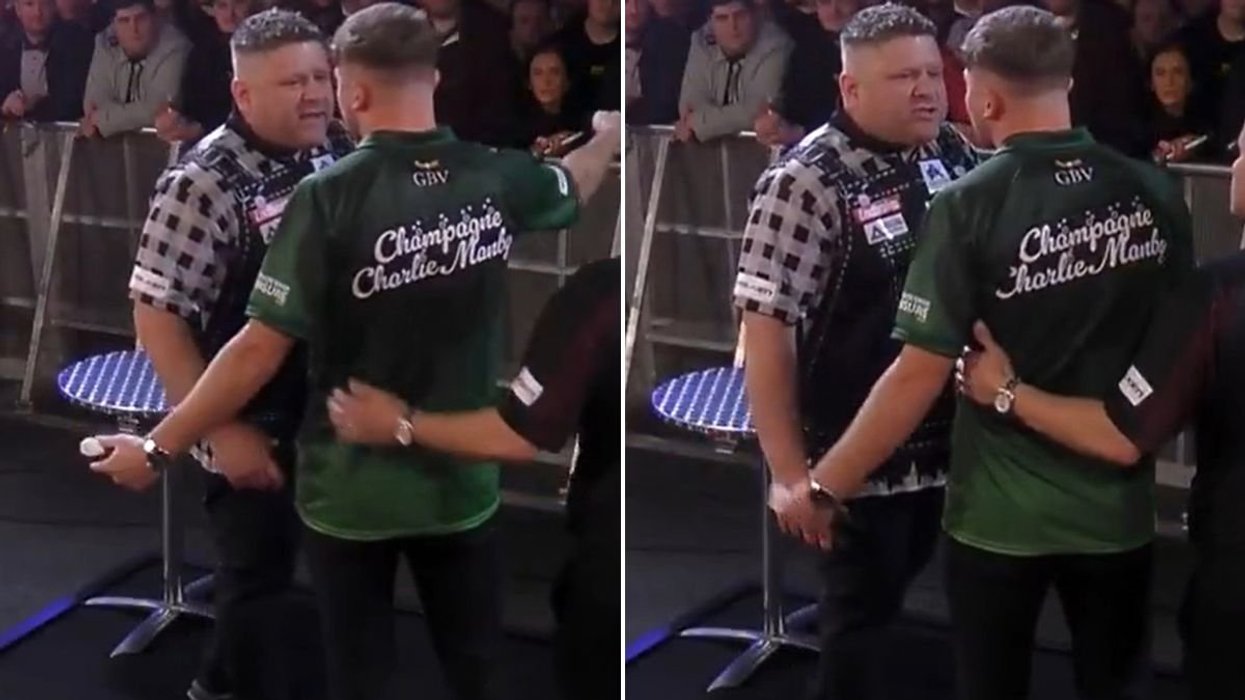 UK Open chaos as darts stars Charlie Manby and James Hurrell square up forcing referee intervention