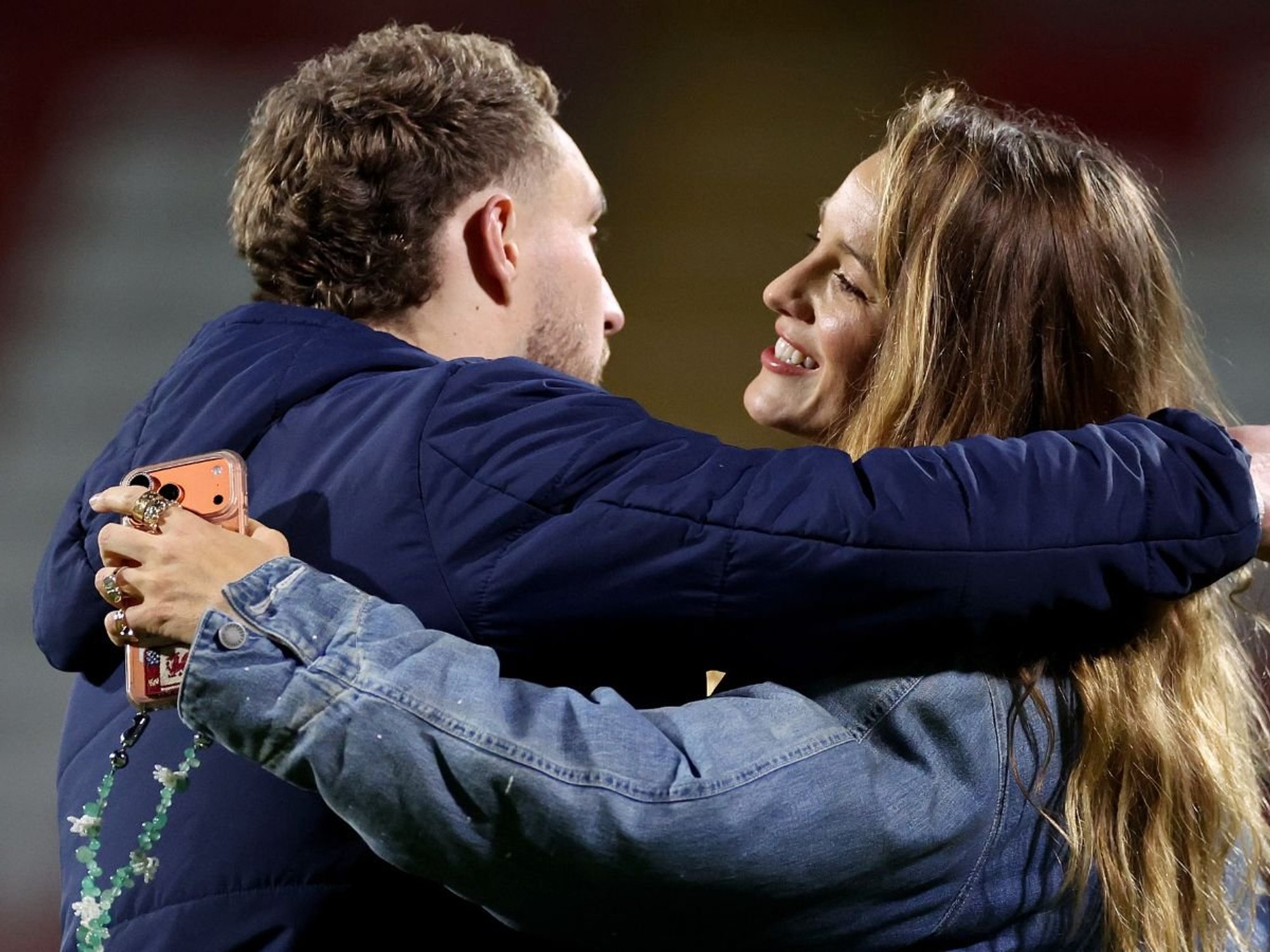 Blake Lively consoles Wrexham star on the pitch after Chelsea FA Cup defeat