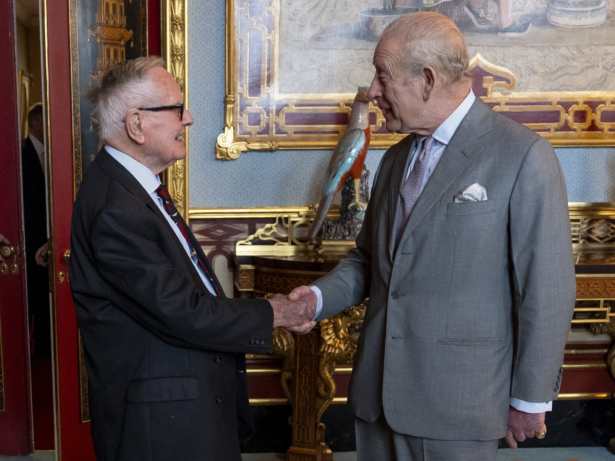 King Charles meets 105-year-old last surviving Mosquito bomber pilot at St James's Palace