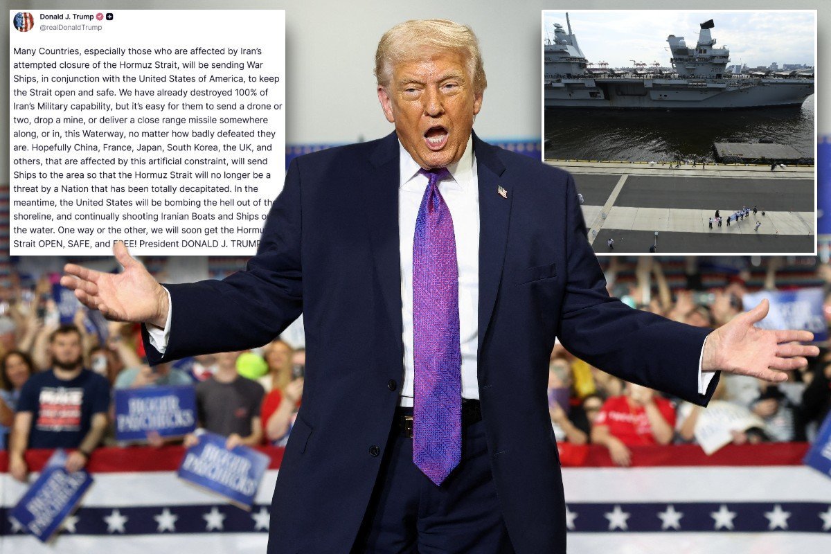 Donald Trump calls on Britain to send warships to Iran as US bombing raid continues