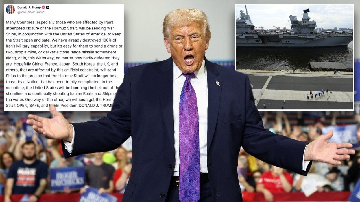 Donald Trump calls on Britain to send warships to Iran as US bombing raid continues