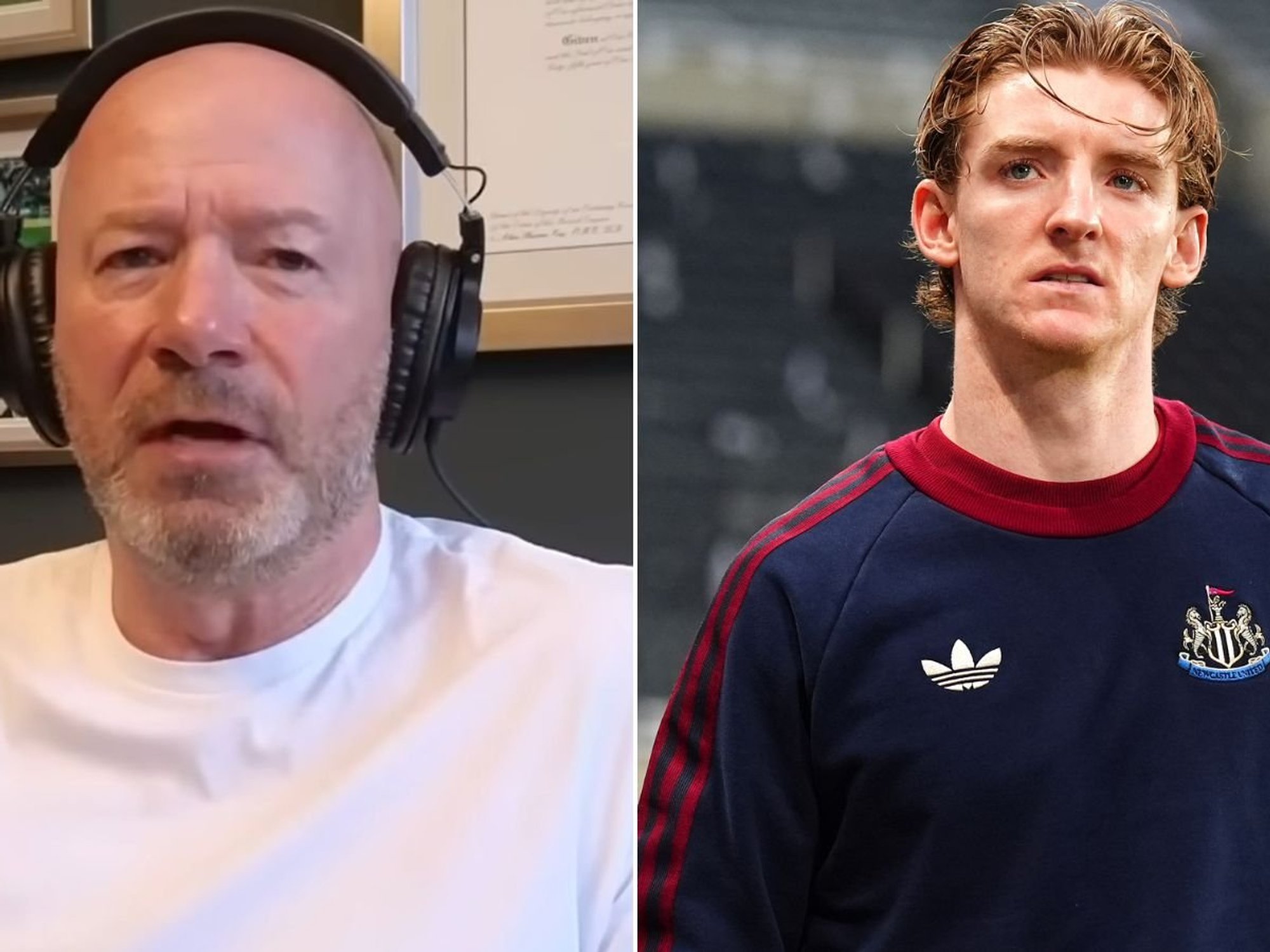Alan Shearer makes feelings clear on Anthony Gordon after being called out by Newcastle and England star