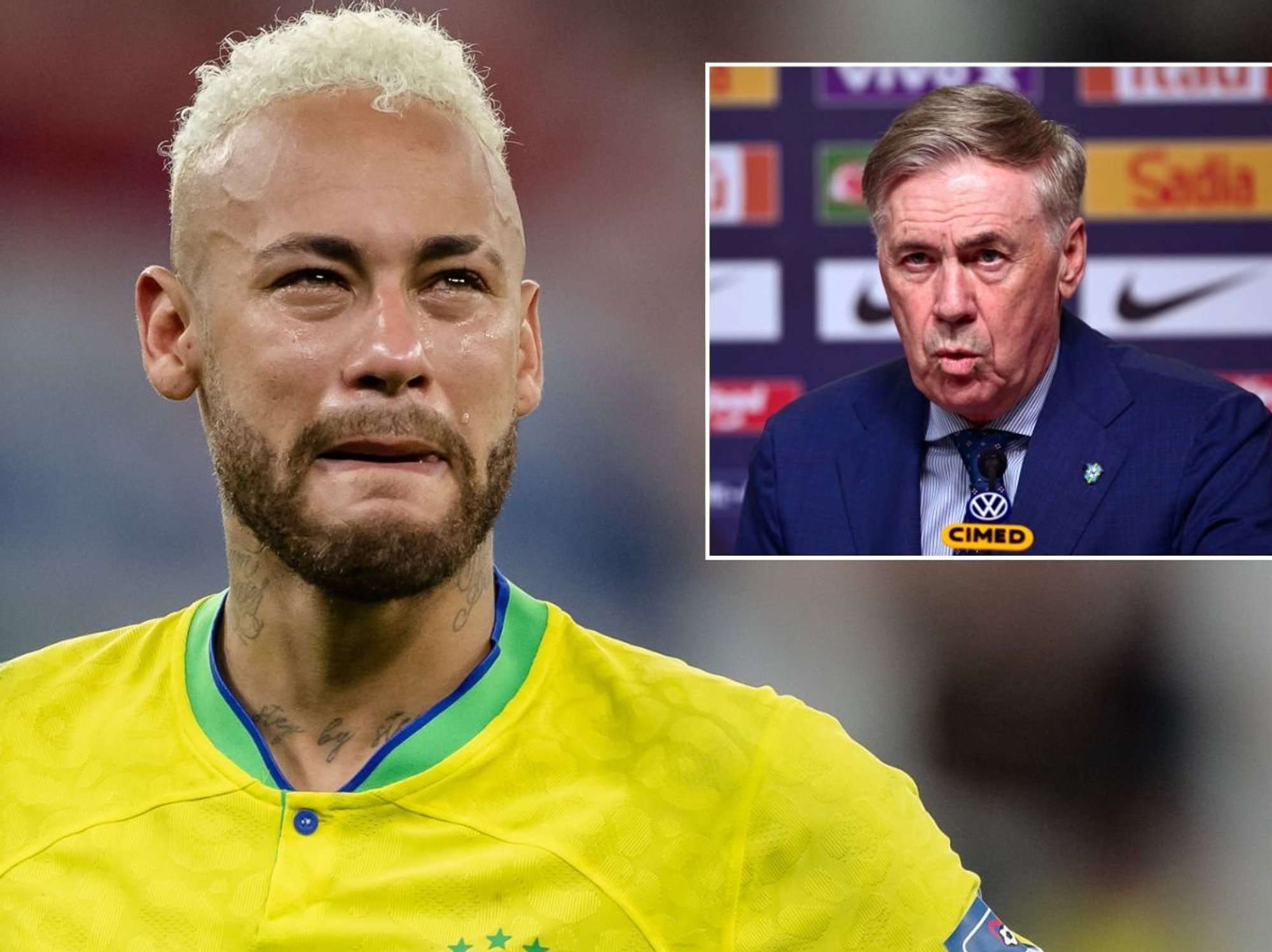 Neymar 'sad and upset' as Brazil icon hits out at Carlo Ancelotti with World Cup dream in danger