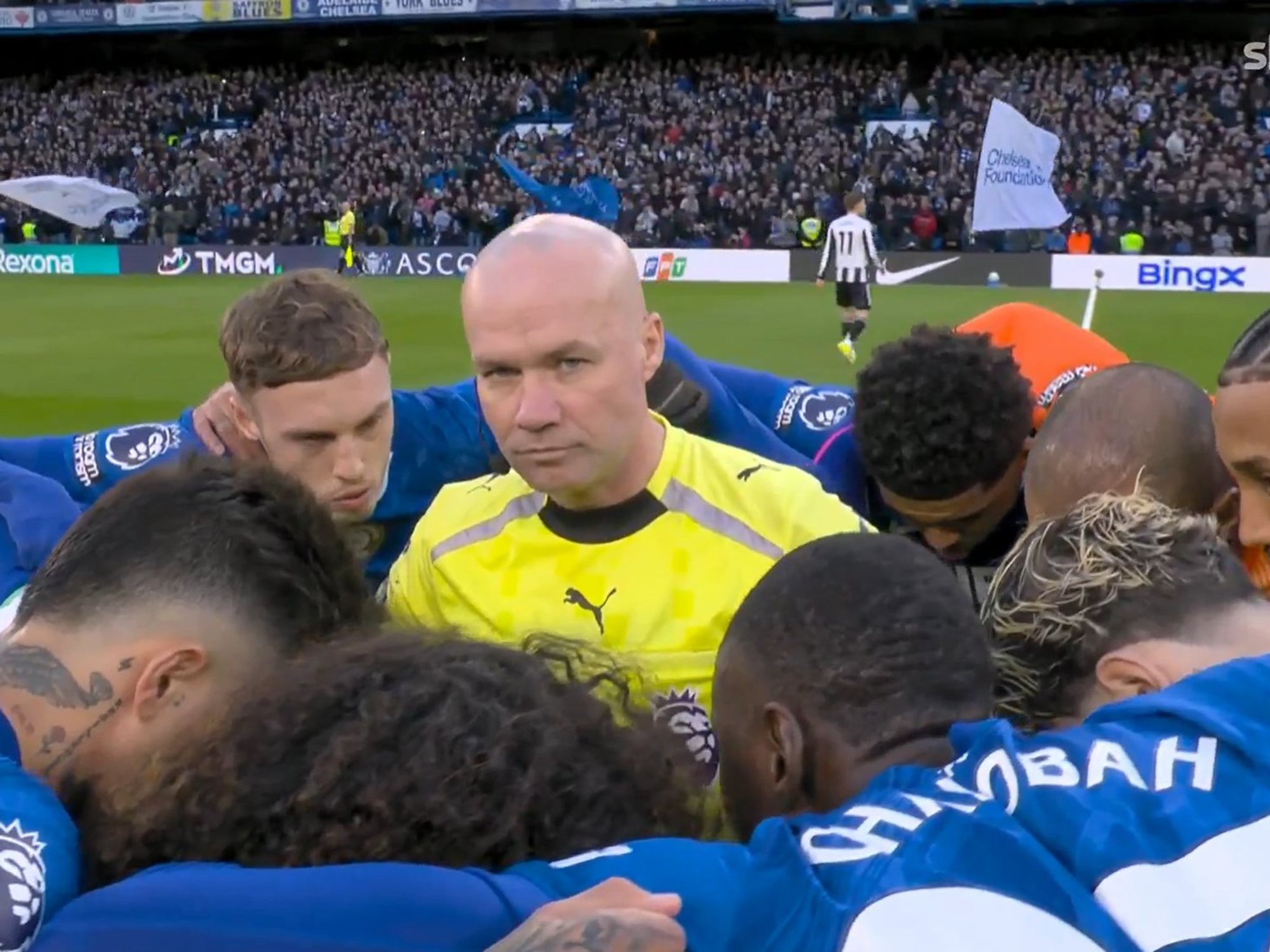 Chelsea defy specific rules over controversial pre-match huddle that ended in embarrassing scenes