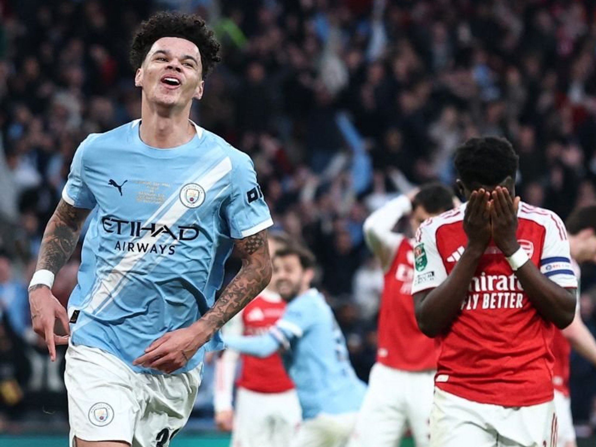 Man City win Carabao Cup after Nico O'Reilly double downs dour Arsenal amid major goalkeeping error