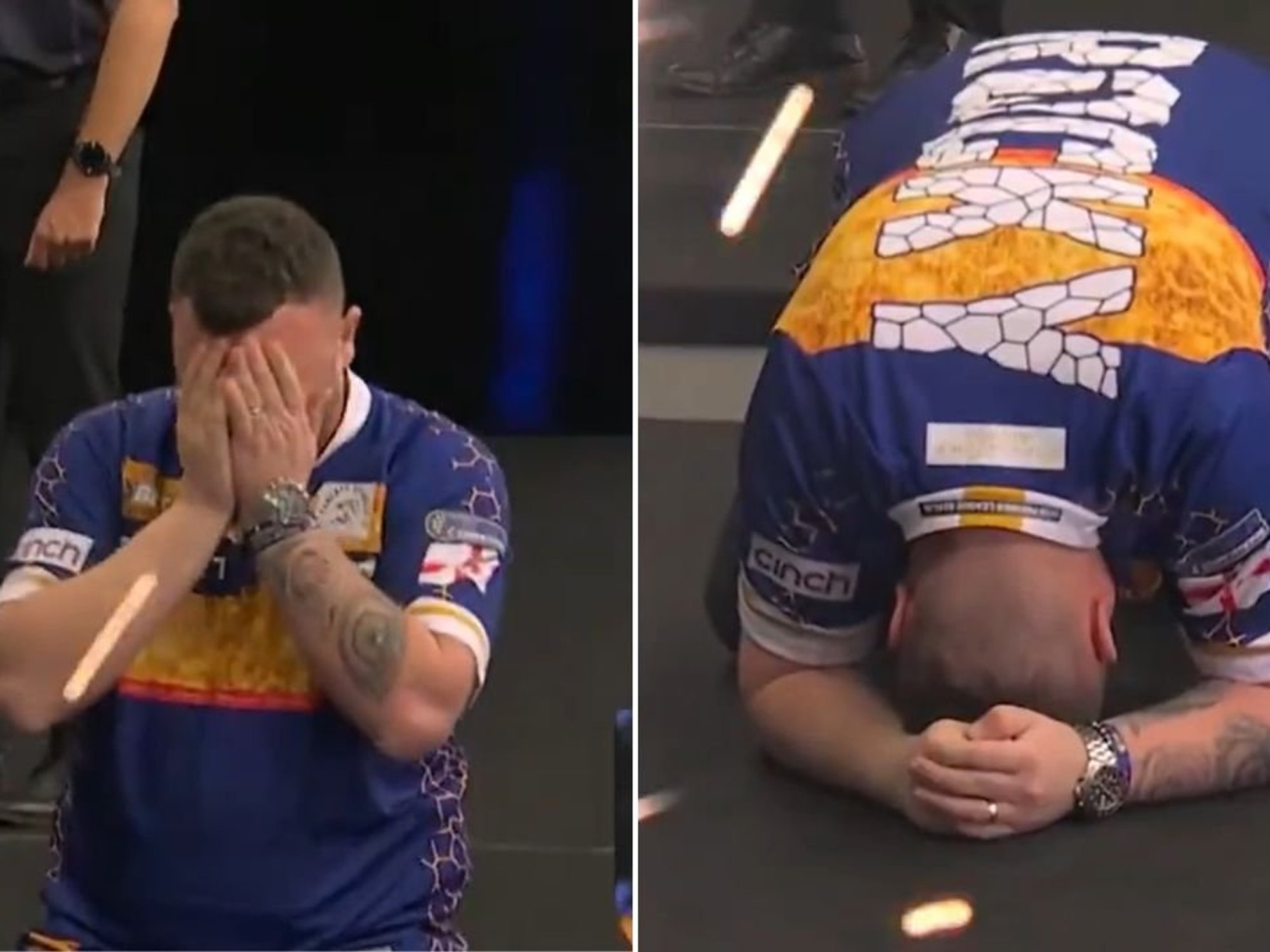 Darts star breaks down on stage after landing first Premier League win: 'The best man won!'