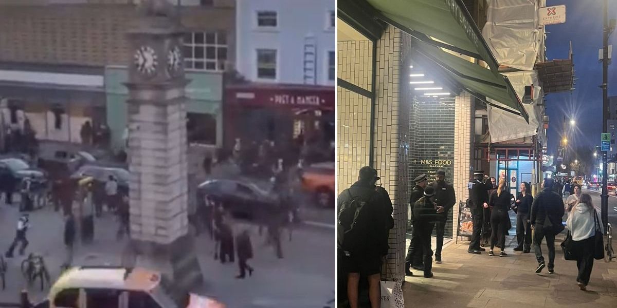 Families ‘barricaded inside shops’ as terrorising youths force London road into lockdown Families ‘barricaded inside shops’ as terrorising youths force London road into lockdown