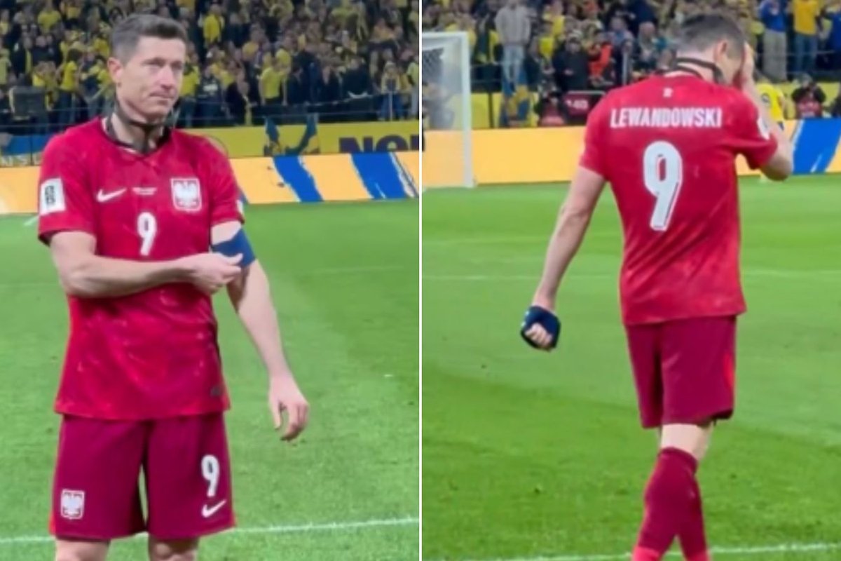 Robert Lewandowski breaks down in tears with fans left devastated by World Cup heartbreak