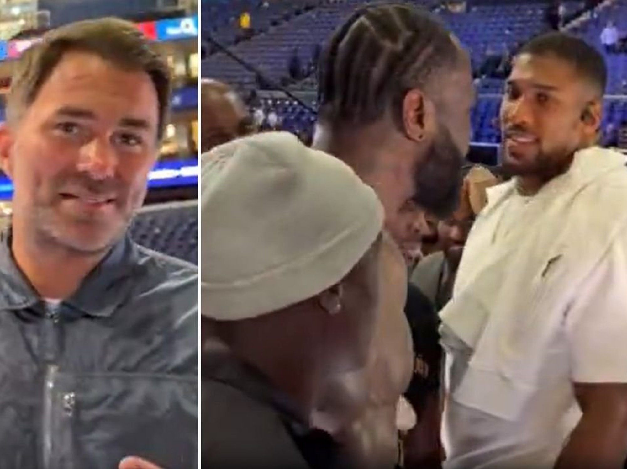 Eddie Hearn gives immediate reaction to Deontay Wilder calling Anthony Joshua out