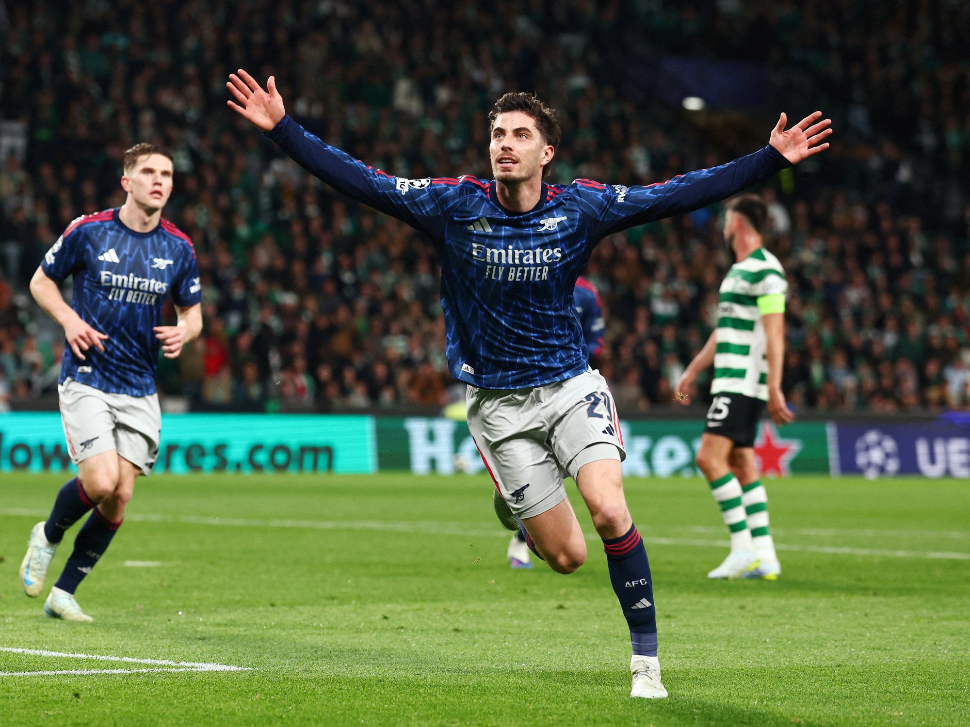 Kai Havertz strikes late to give Arsenal major advantage in Sporting Champions League tie