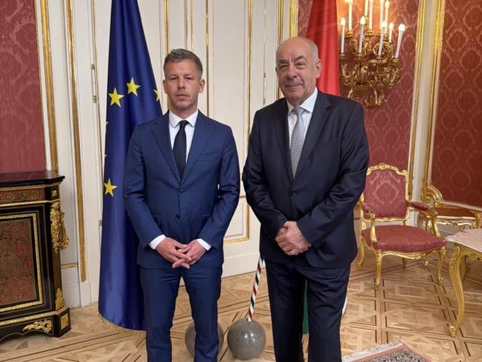 Hungary’s new PM Peter Magyar poses for photo with country’s president - then takes to X to slate...