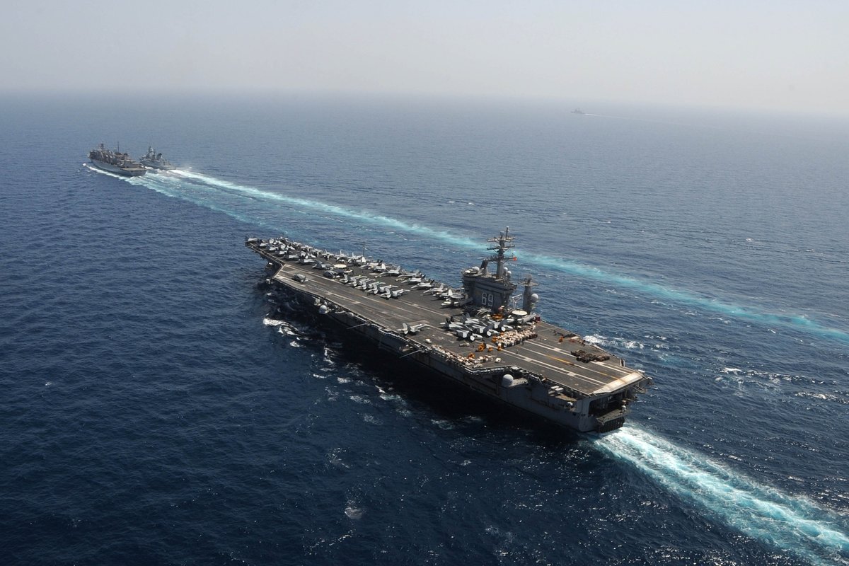 American aircraft carrier erupts in 'mystery fire' amid Iran conflict