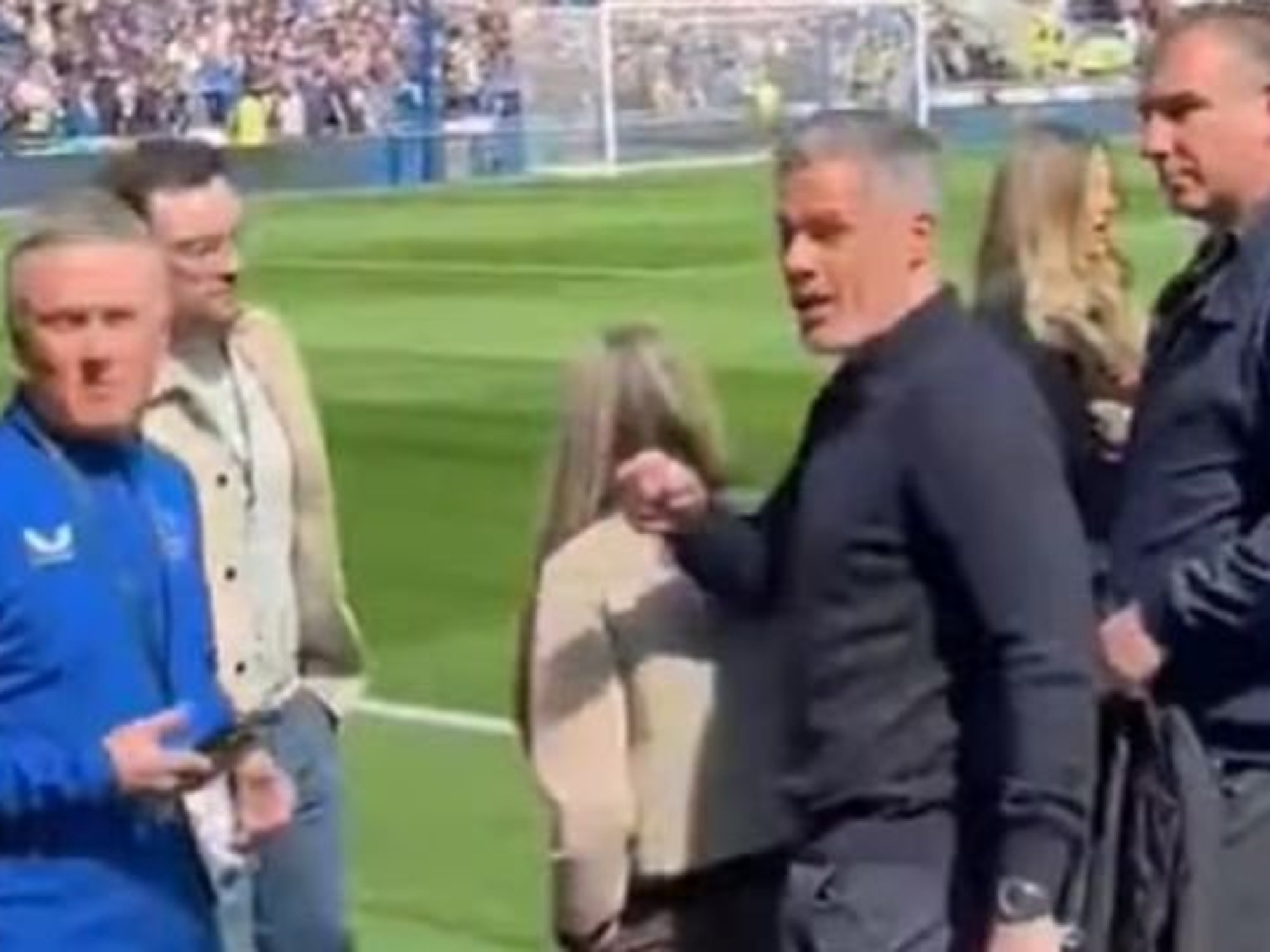 Jamie Carragher involved in heated clash with fans during Liverpool win over Everton