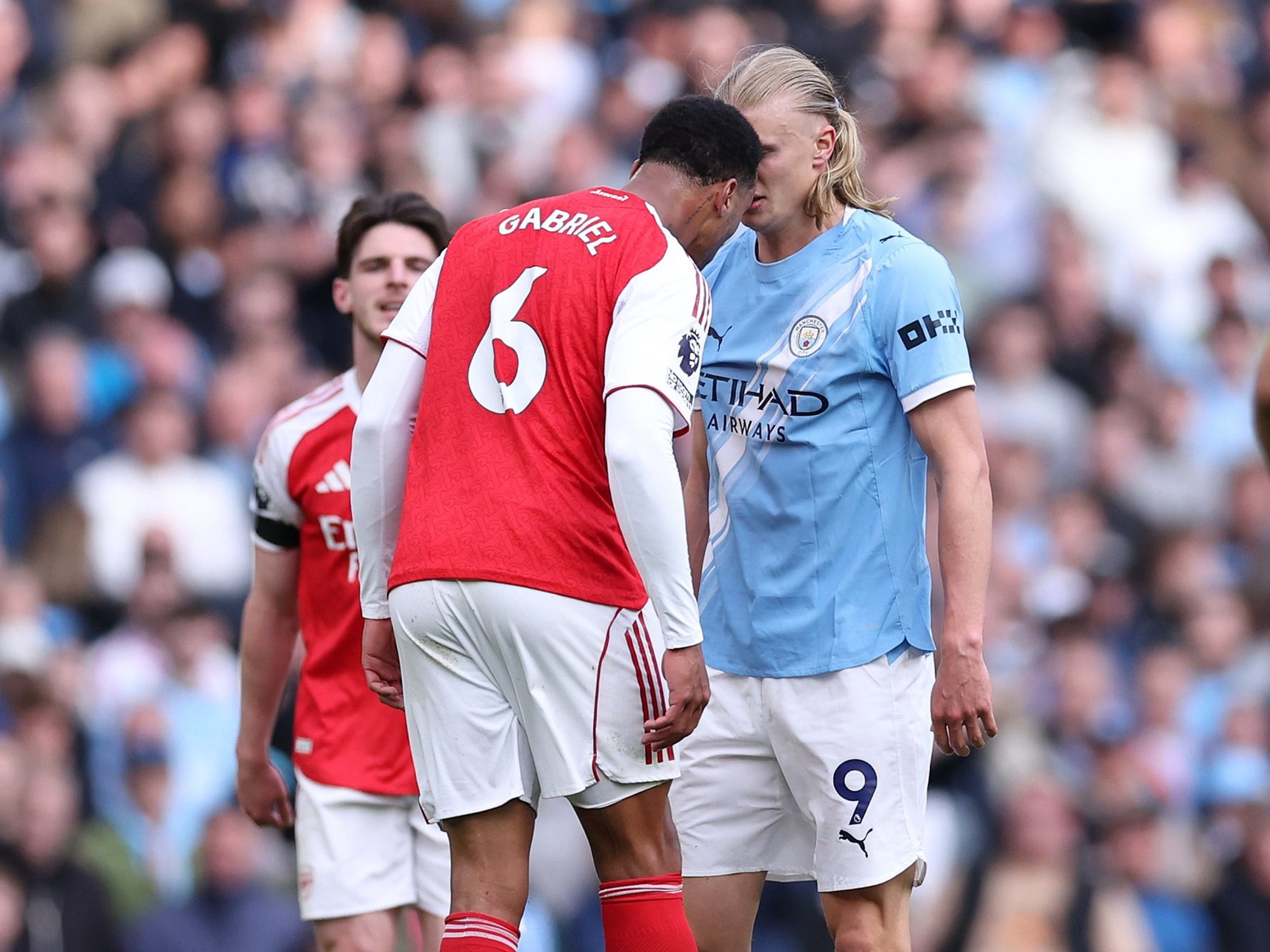 Erling Haaland doesn't hold back in Gabriel row after Man City victory over Arsenal