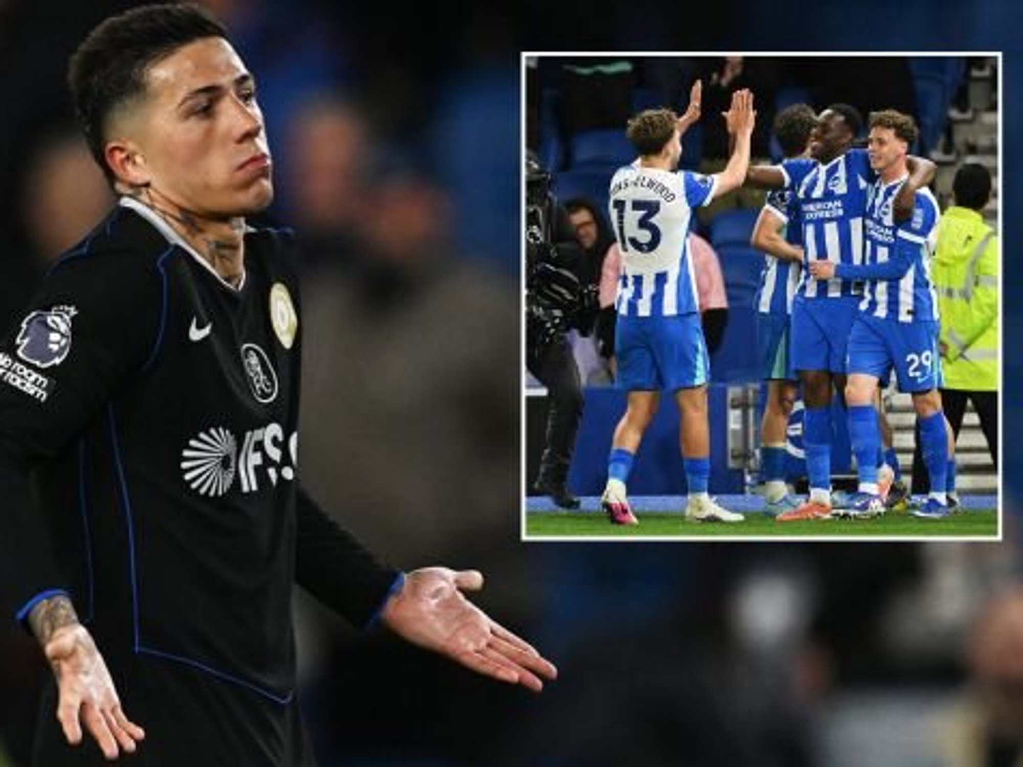 Chelsea star on £180,000-a-week fronts up to angry supporters after Brighton nightmare