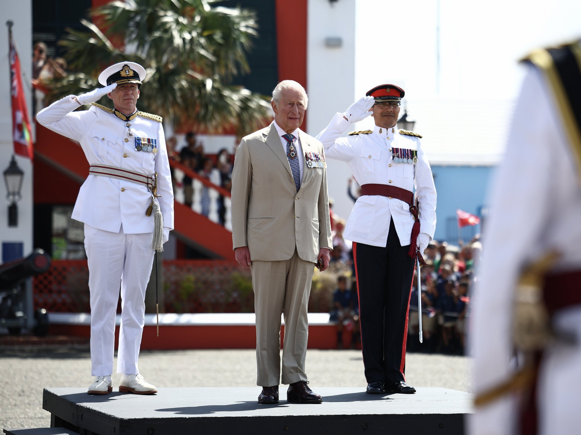 King Charles formally welcomed to Bermuda as hundreds of schoolchildren gather to meet monarch