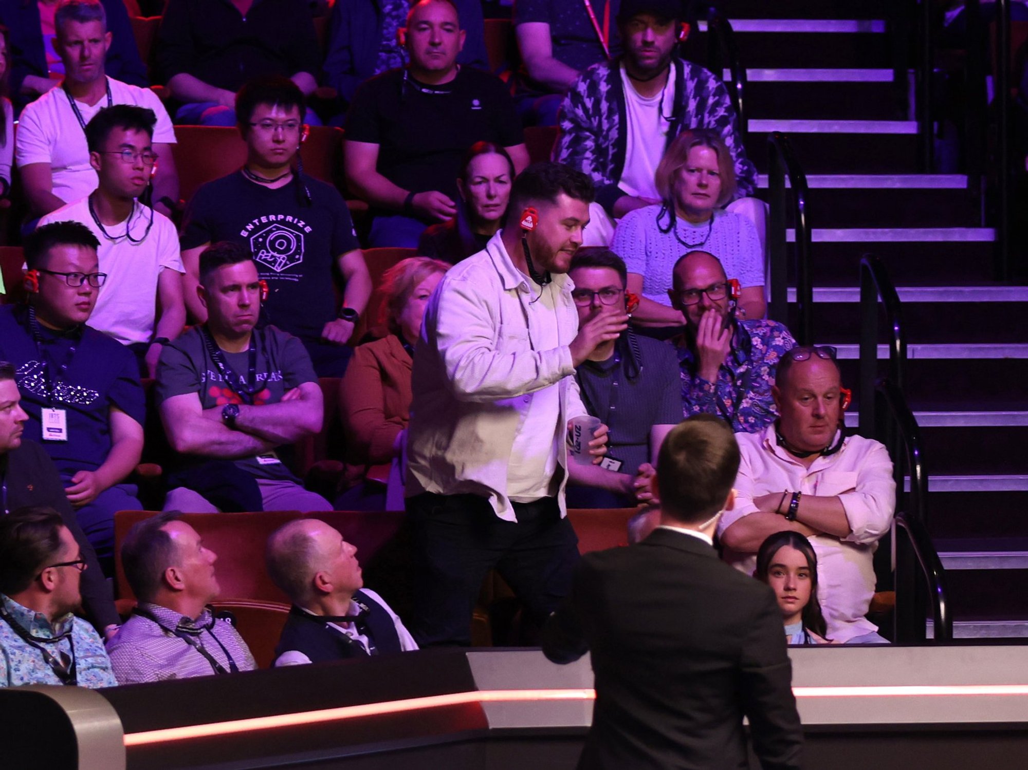 Snooker fan thrown out of World Championship match after protest over 'Epstein Files'
