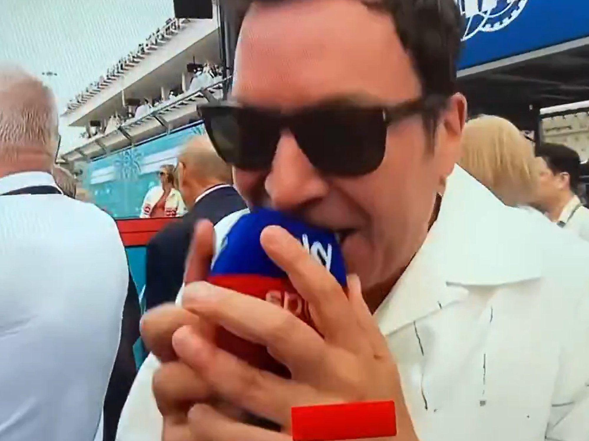 Jimmy Fallon 'eats' Martin Brundle's microphone in chaotic interview before Miami Grand Prix