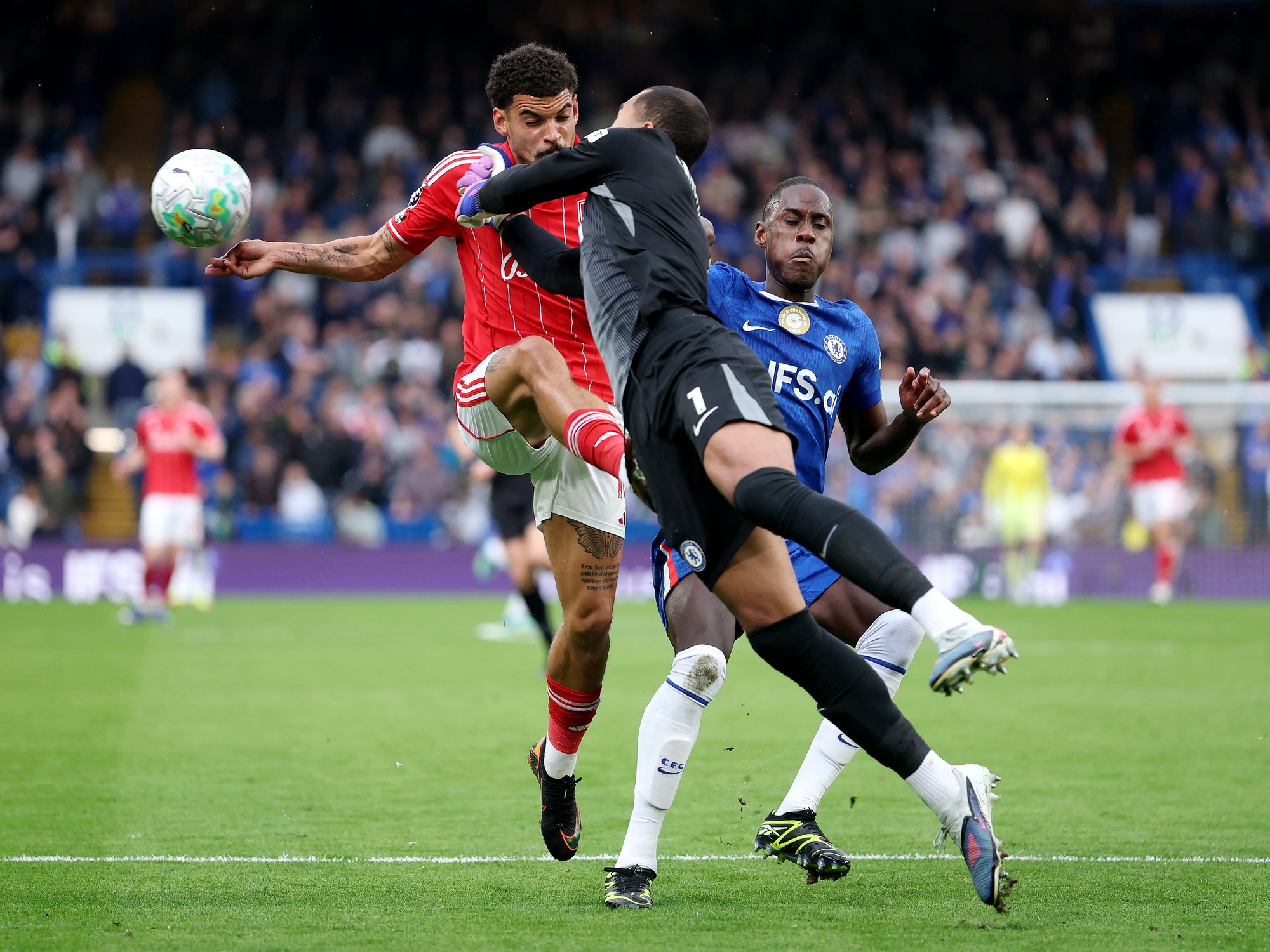 Morgan Gibbs-White and Robert Sanchez show off injuries after horror clash in Chelsea vs Nottingh...