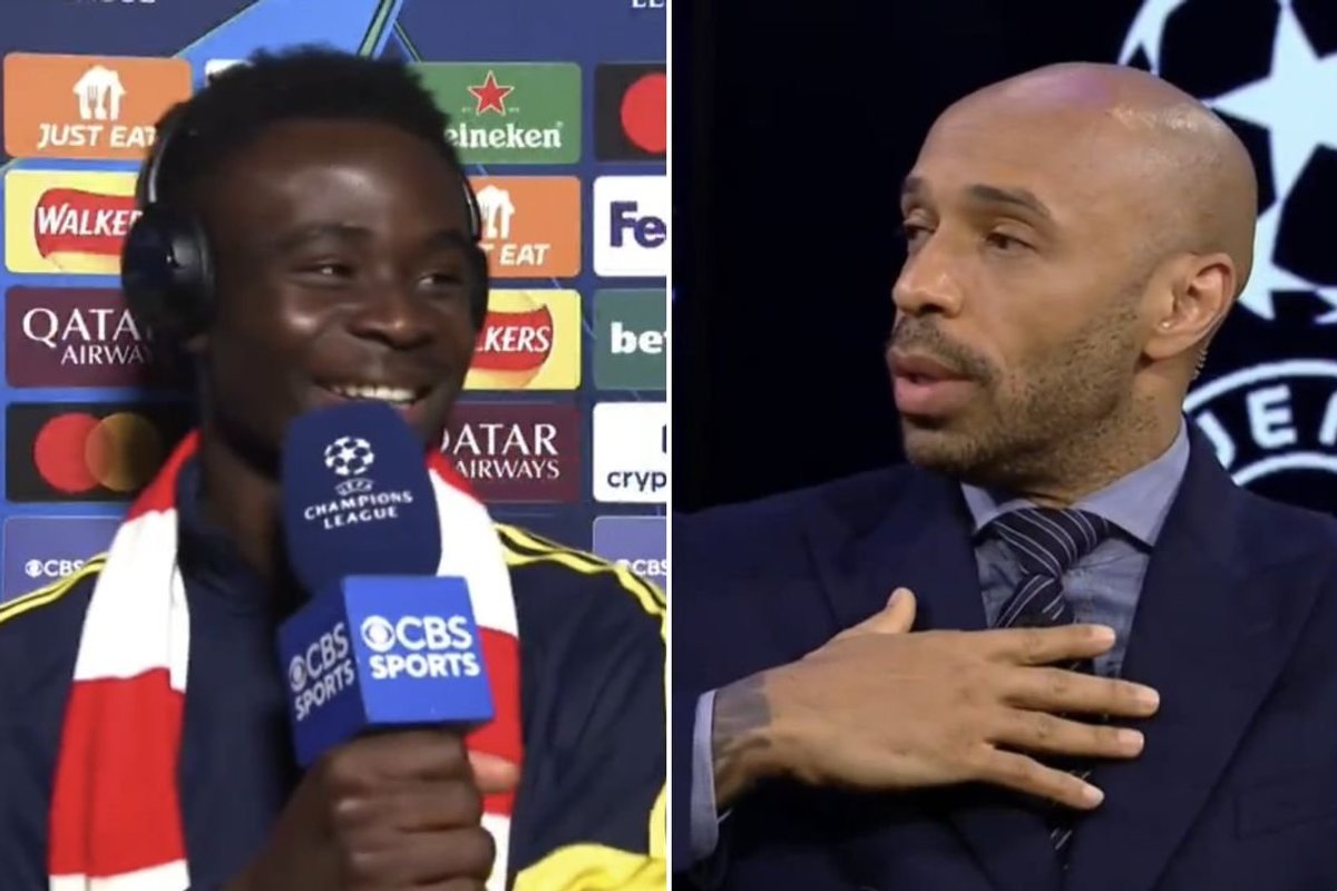 Thierry Henry and Bukayo Saka share emotional chat moments after Arsenal star's Atletico Madrid win