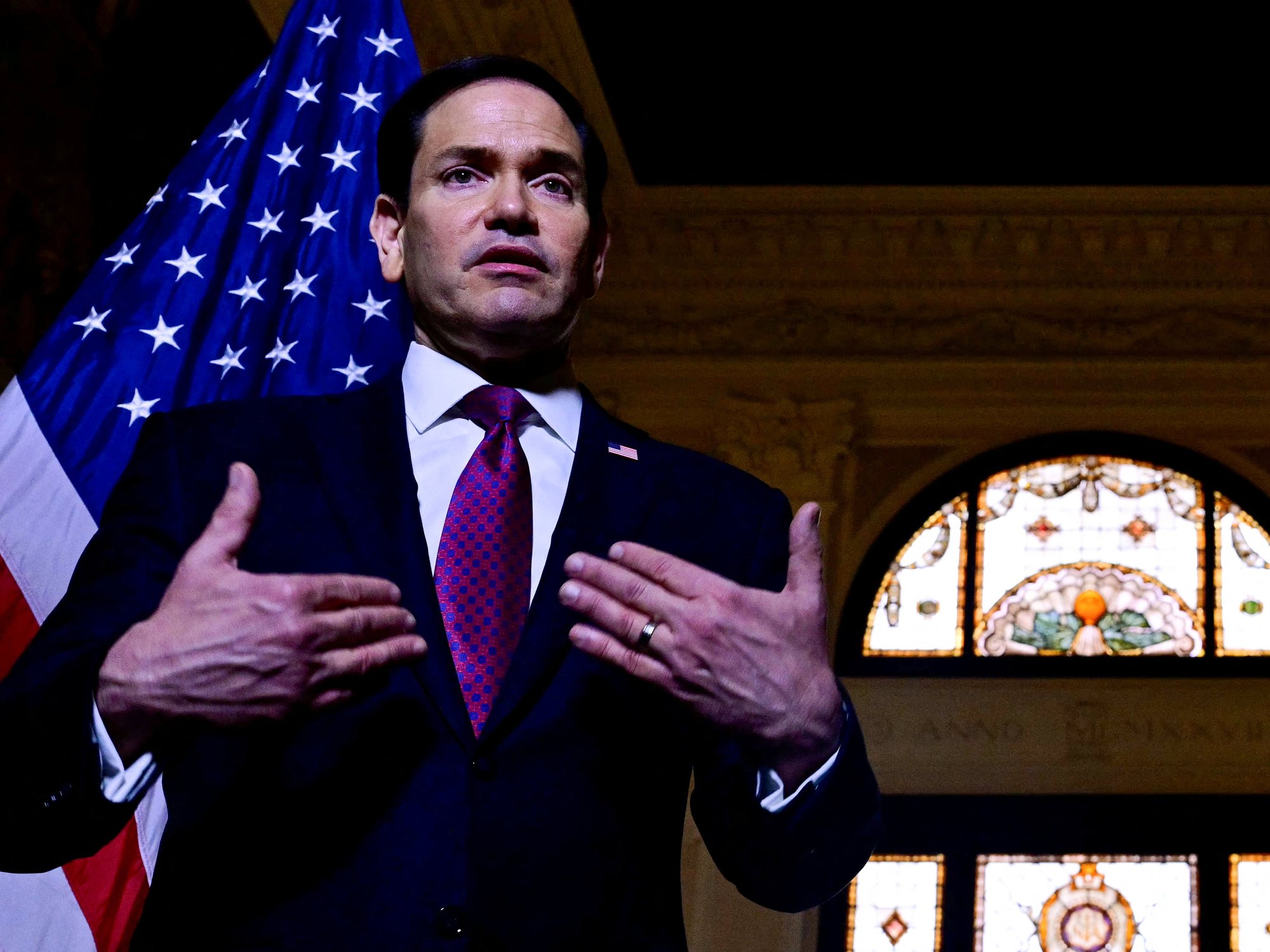 Marco Rubio backs Nato in visit to Italy after Donald Trump considers pulling troops across Europe