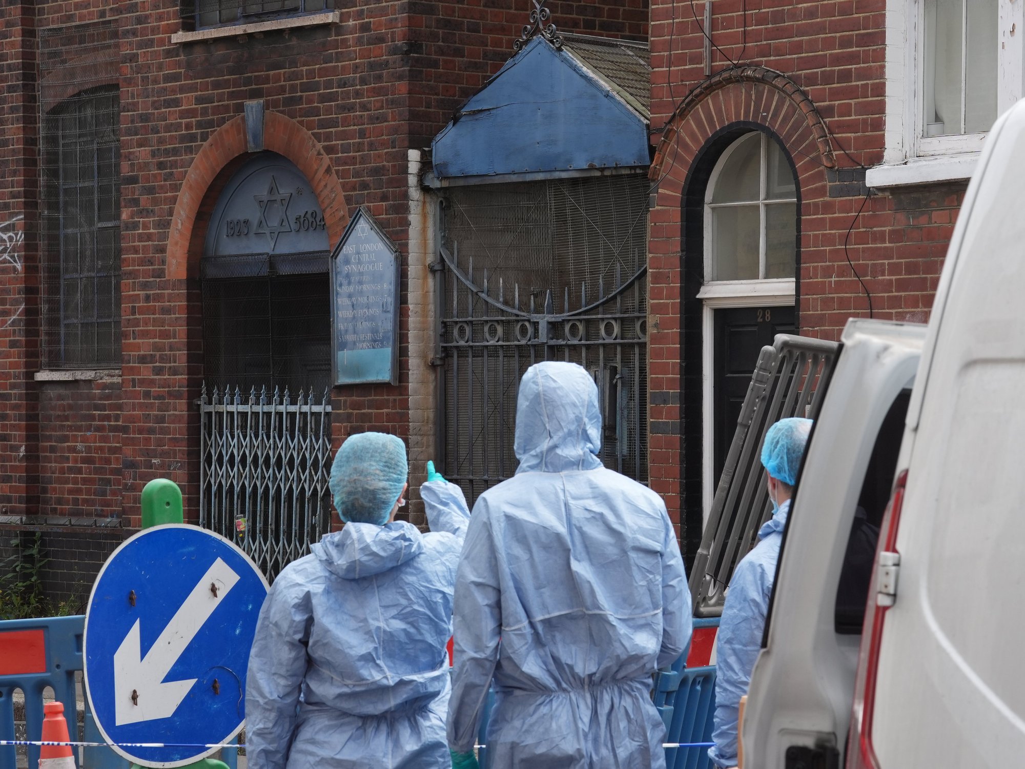 Counter terror police arrest man and woman in connection to arson attack on former synagogue