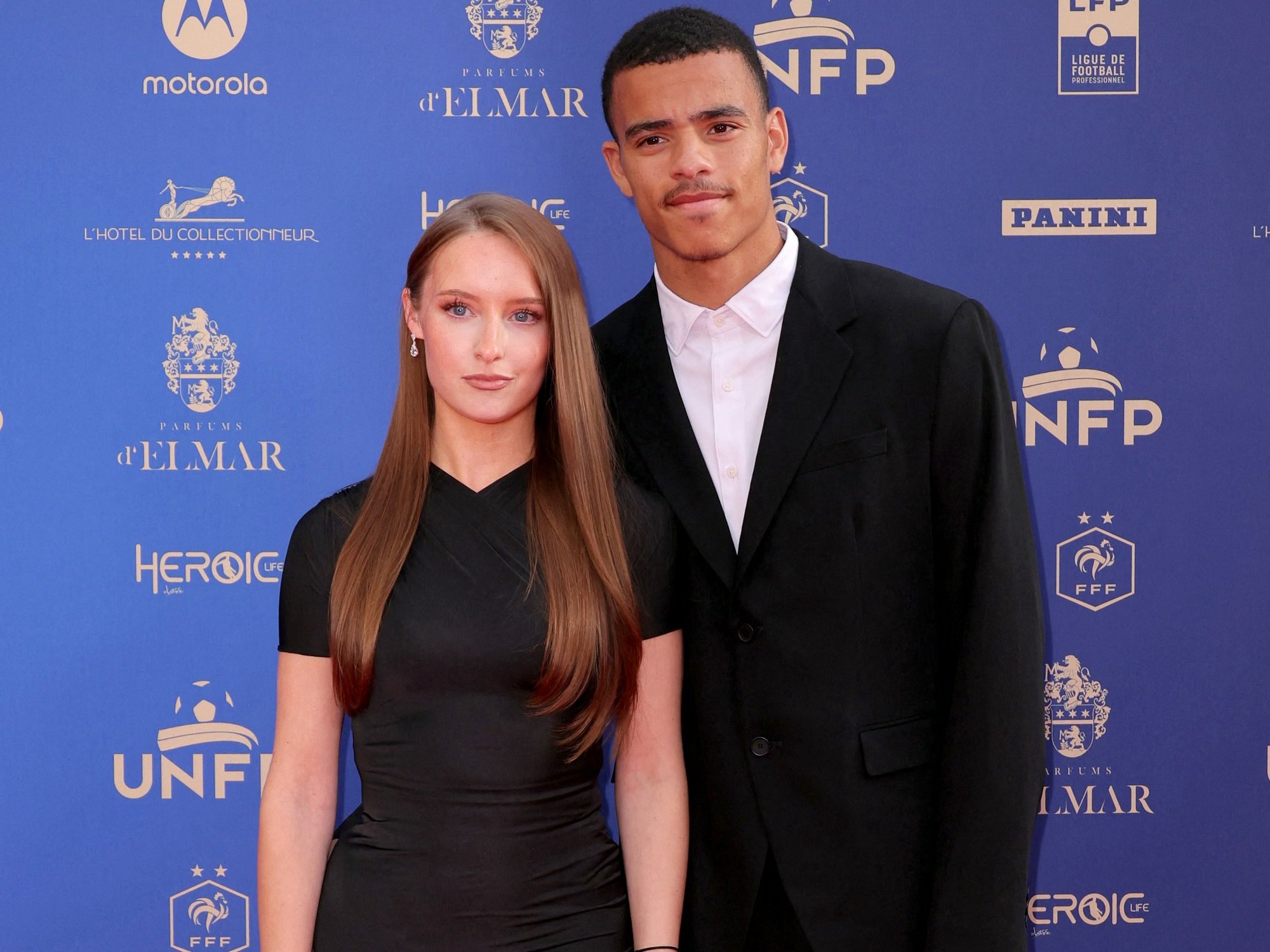 Mason Greenwood attends awards night with girlfriend Harriet Robson as Ousmane Dembele scoops top prize