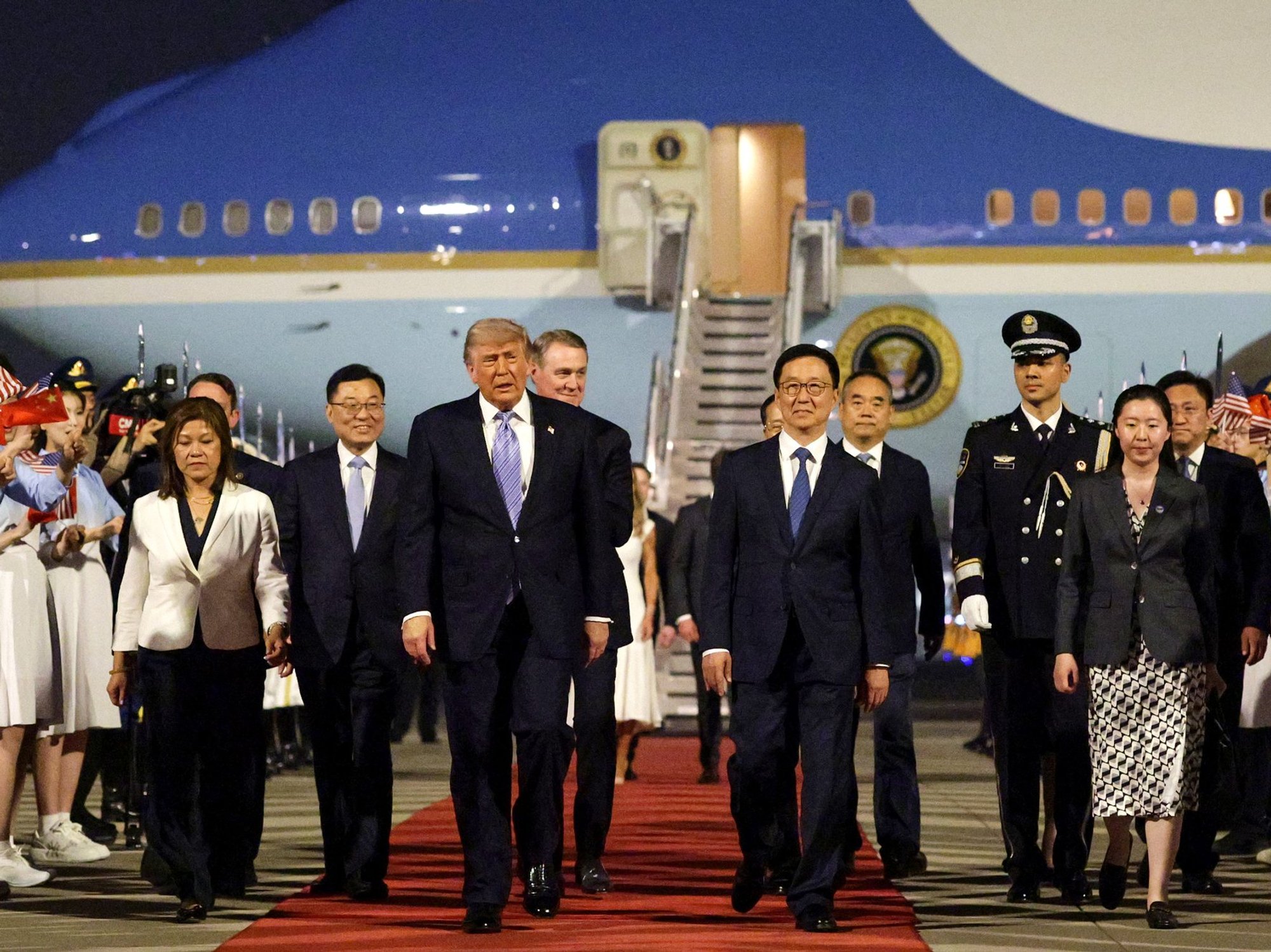 WATCH: Donald Trump arrives in Beijing for ‘crucial’ talks with Chinese President