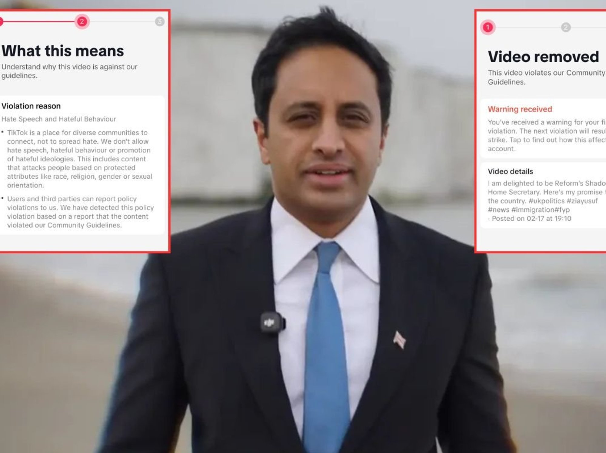 Reform migration video removed by TikTok for 'hate speech' as Nigel Farage warns of 'unacceptable...